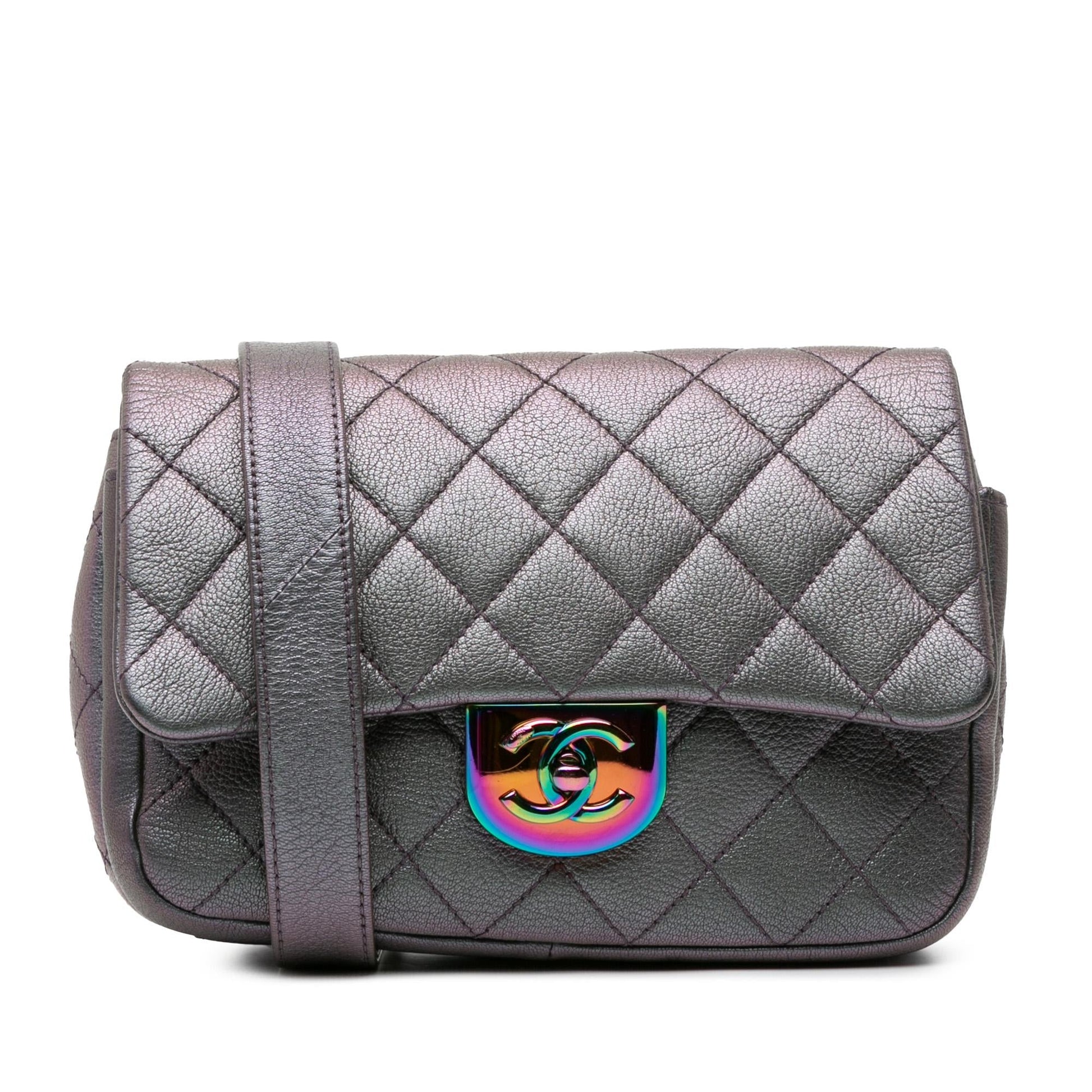 Chanel Iridescent Goatskin Double Shoulder Bag - Rovelle Bags