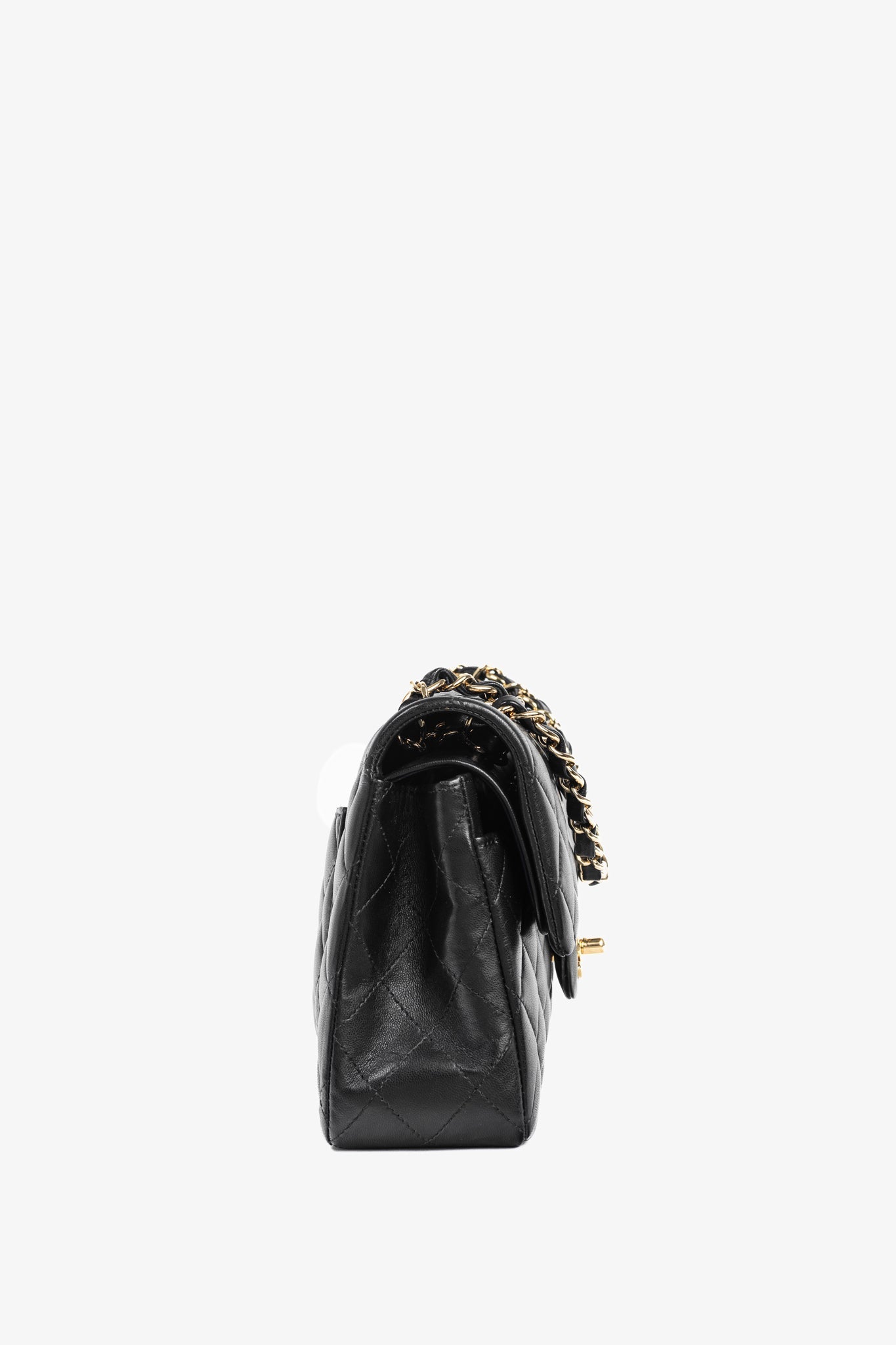 Chanel Small Classic Black Lambskin Quilted Flap Bag - Rovelle Bags