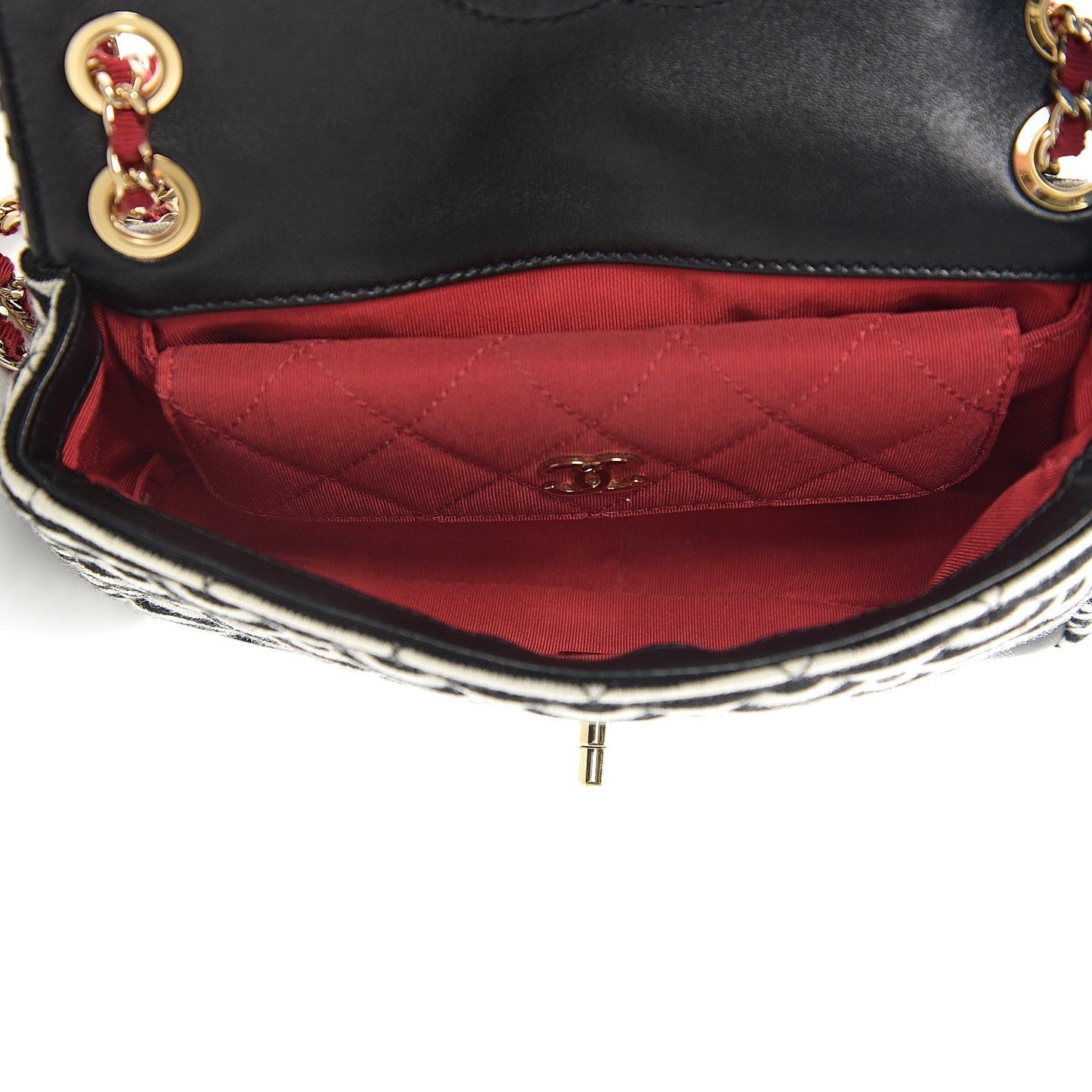 Chanel STRIPED JERSEY LAMBSKIN Handbag - Rovelle Bags