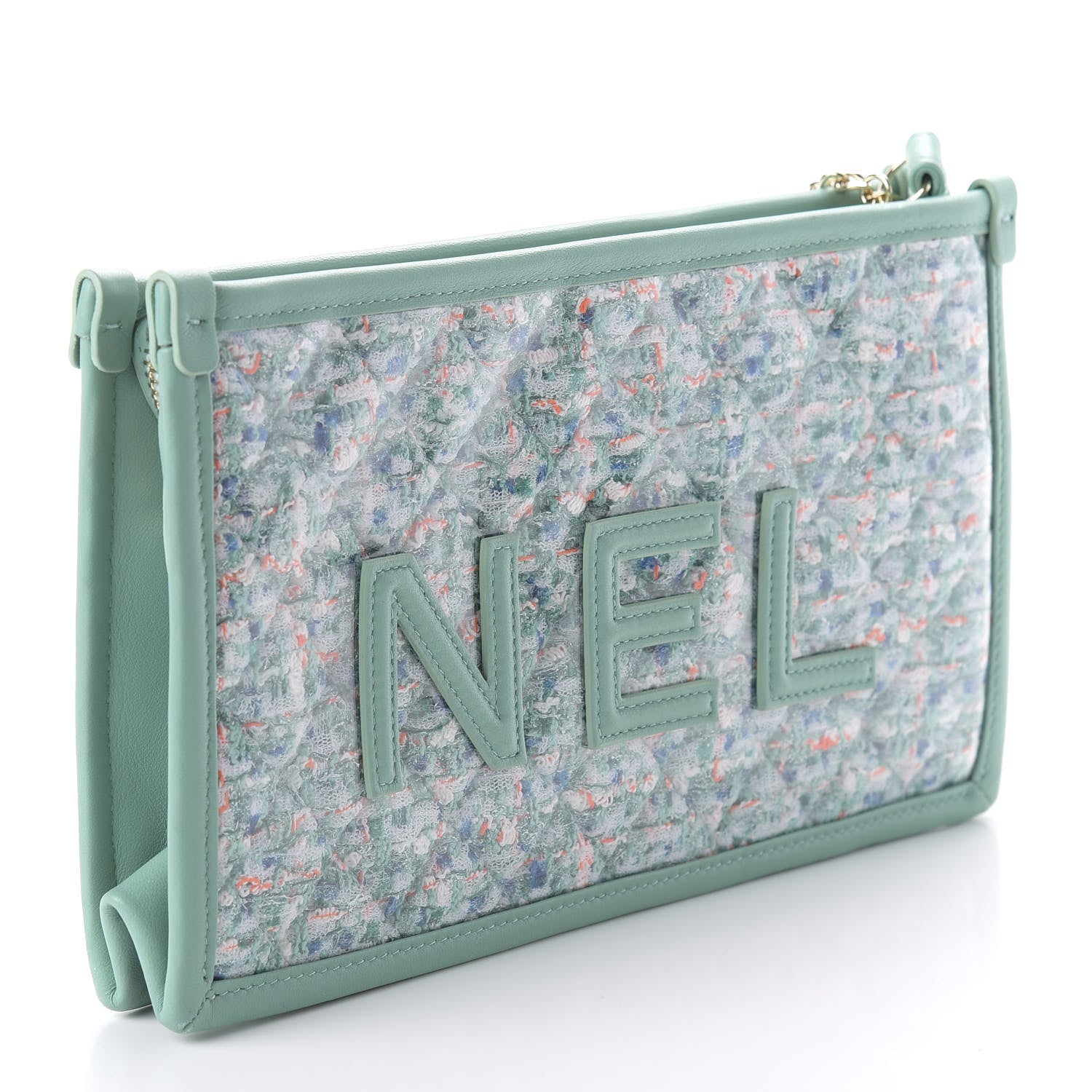 Chanel TWEED LAMBSKIN PVC Clutch Bag - Rovelle Bags