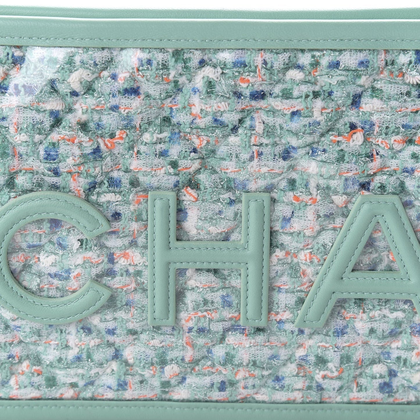 Chanel TWEED LAMBSKIN PVC Clutch Bag - Rovelle Bags
