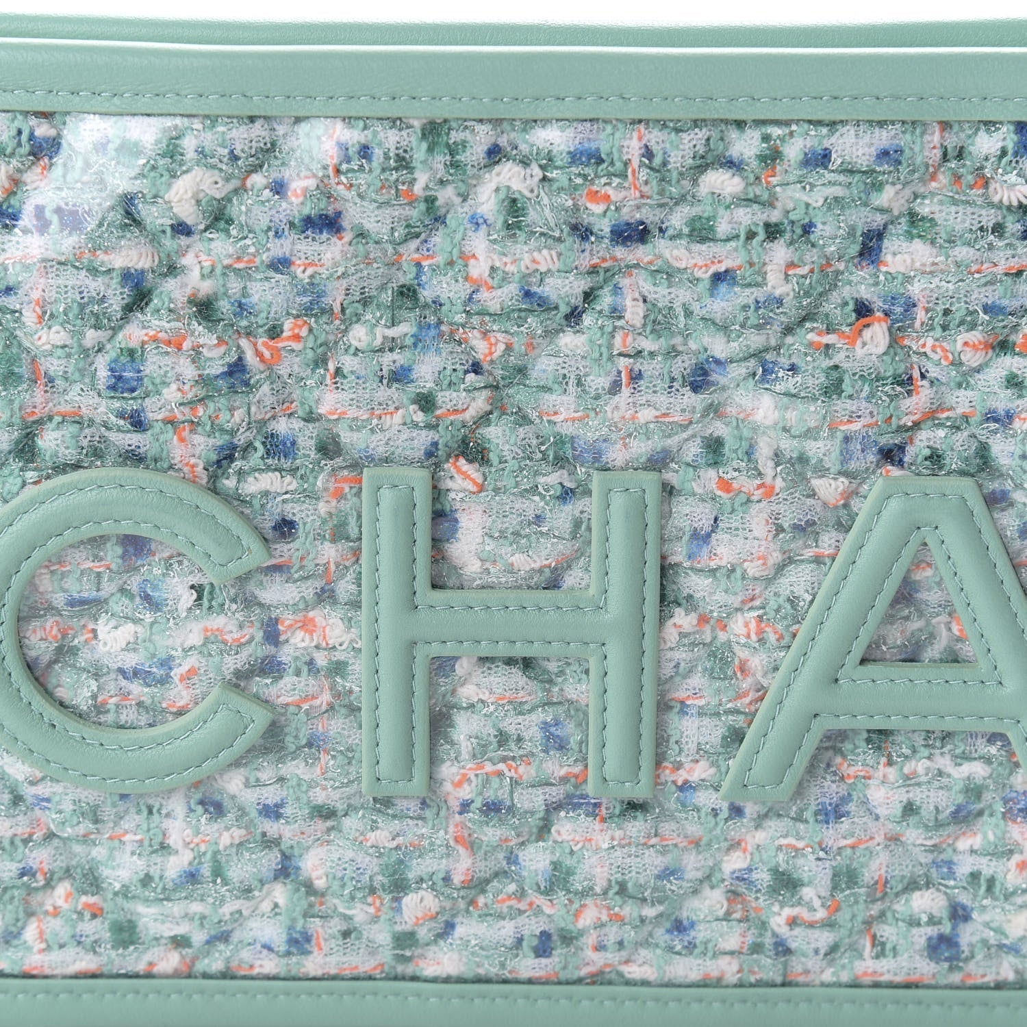 Chanel TWEED LAMBSKIN PVC Clutch Bag - Rovelle Bags