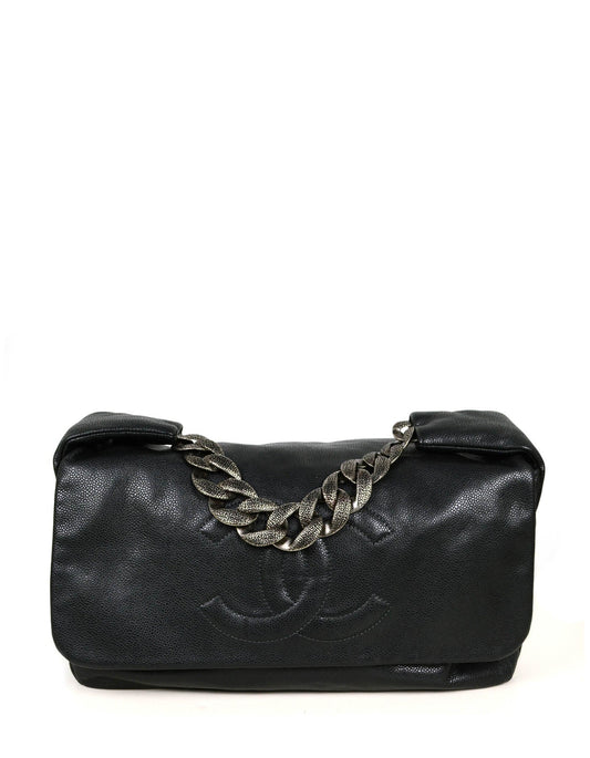 Chanel Black Caviar Leather Medium 31 Flap Bag - Rovelle Bags