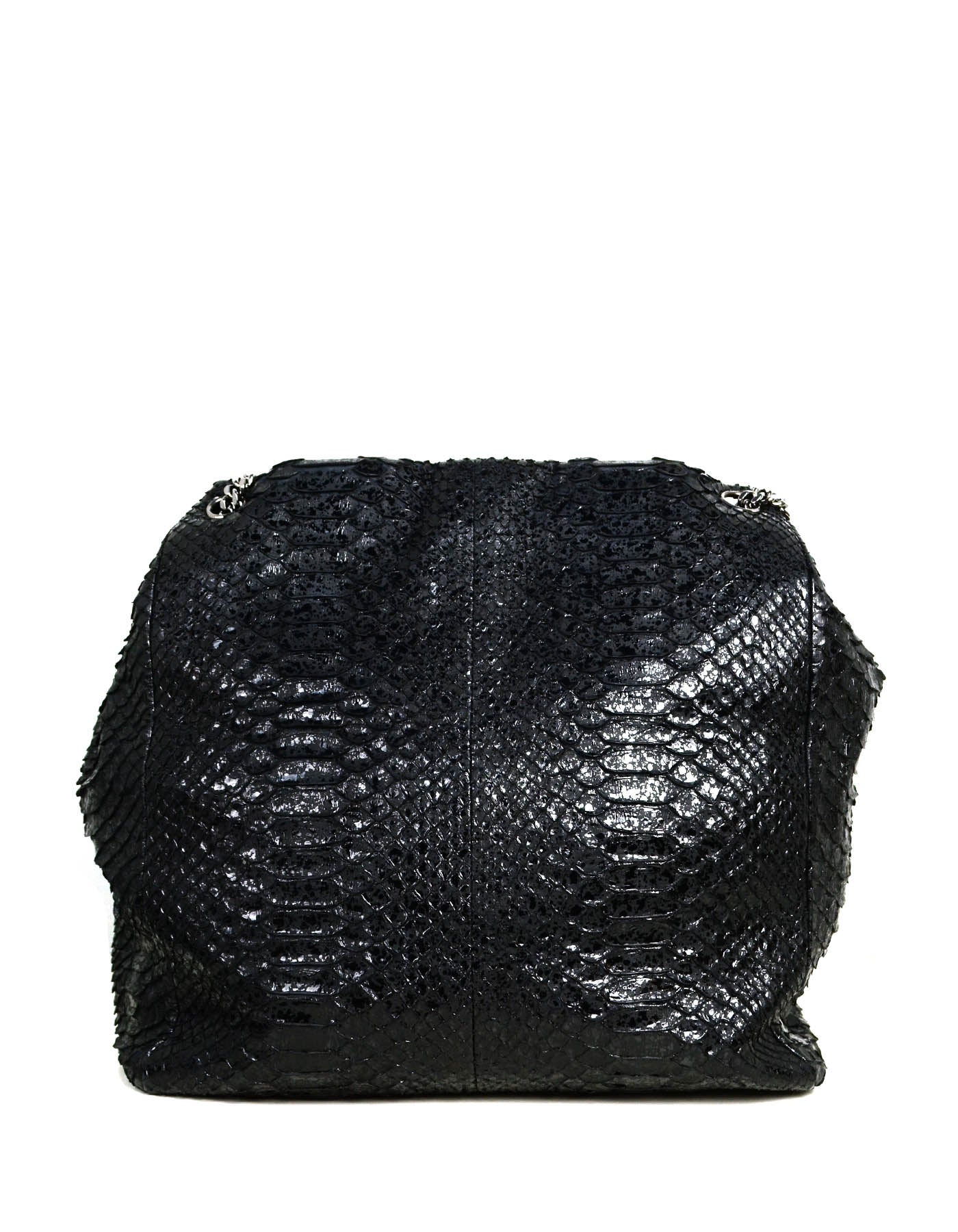 Chanel Black Python CC Accordion Large Tote Bag - Rovelle Bags