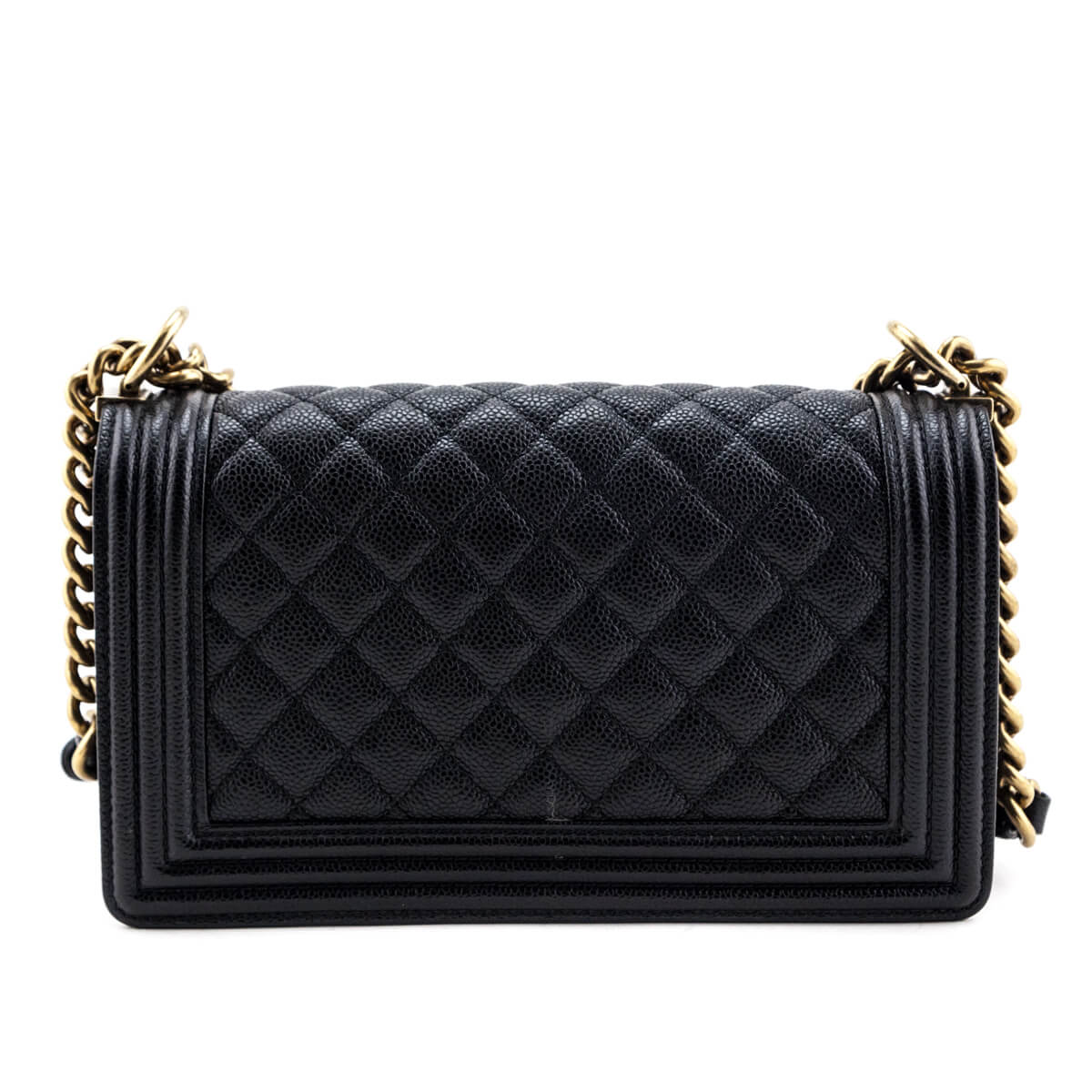 Chanel Black Quilted Caviar Medium Boy Flap Bag - Rovelle Bags