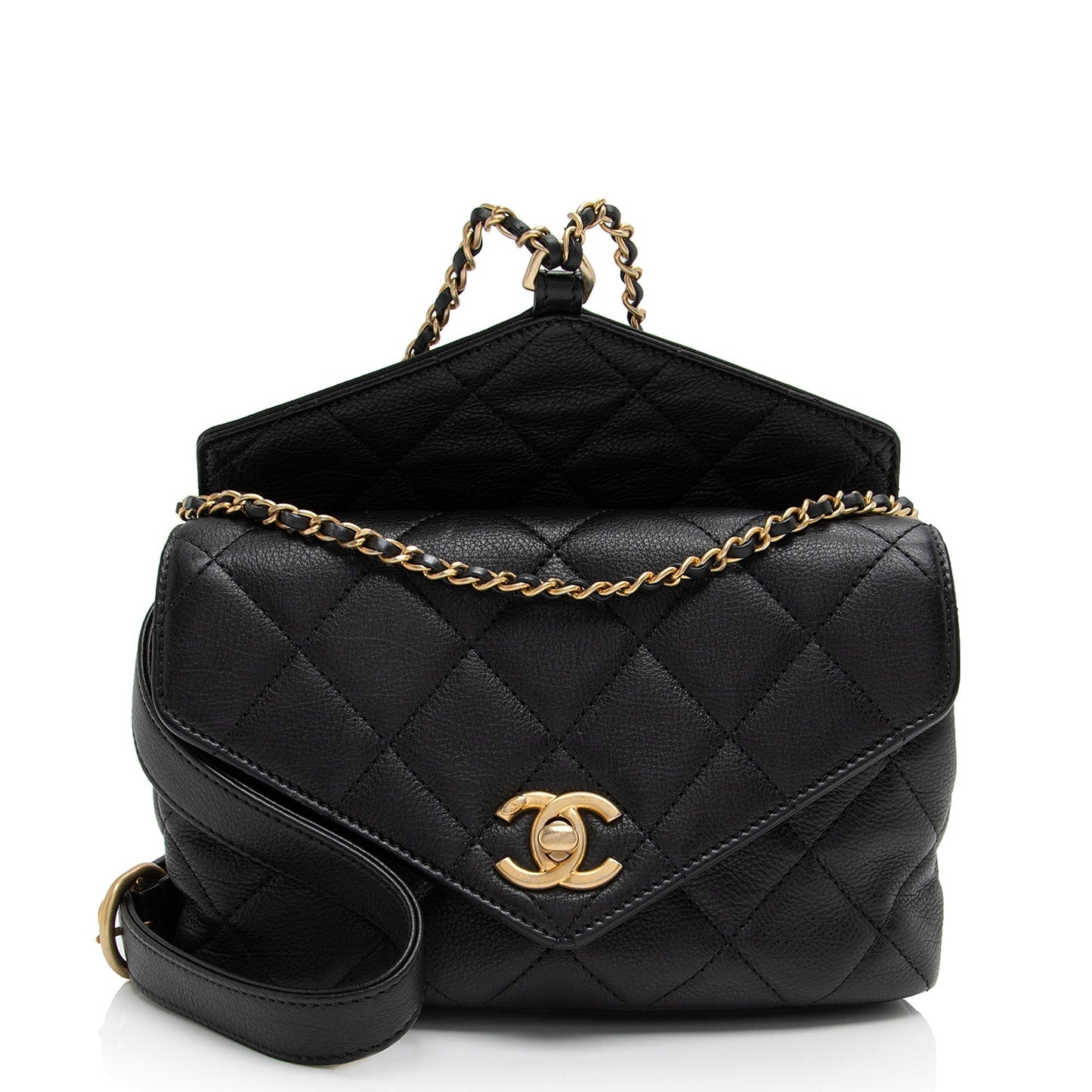 Chanel Calfskin Quilted Carry Flap Bag - Rovelle Bags