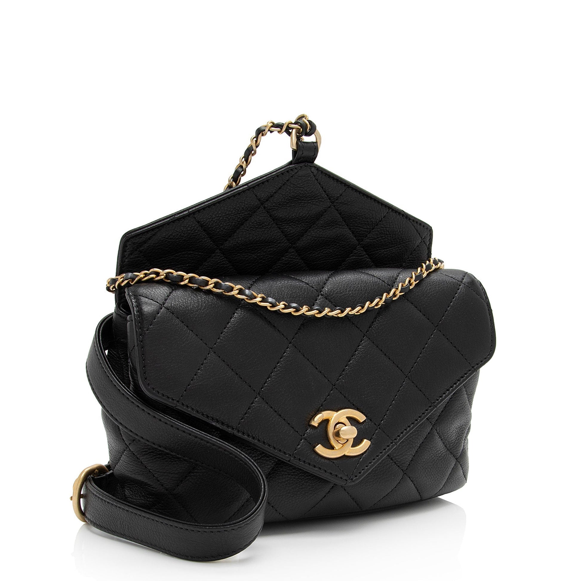 Chanel Calfskin Quilted Carry Flap Bag - Rovelle Bags