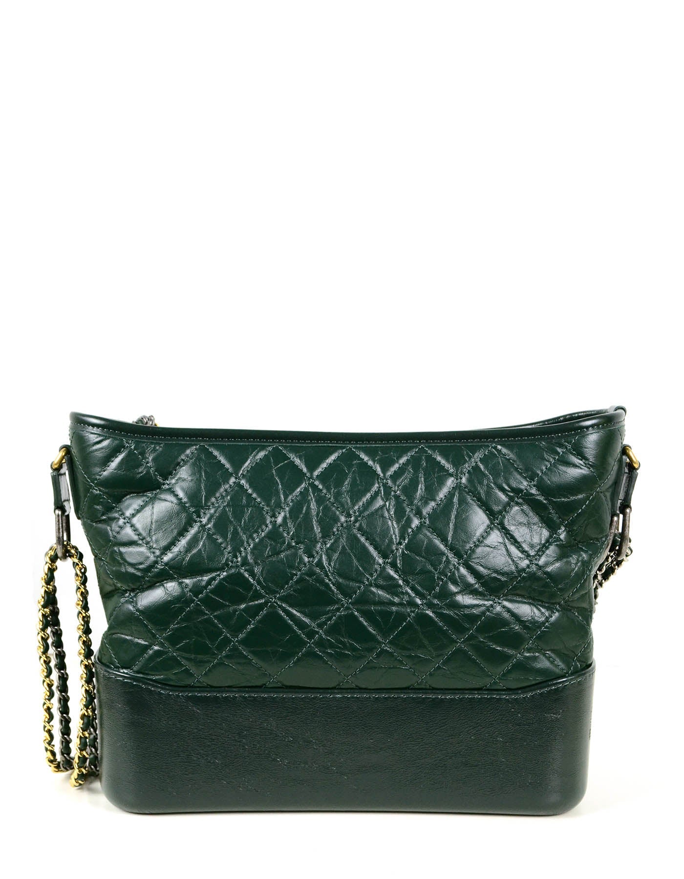 Chanel NWT Dark Green Distressed Quilted Handbag - Rovelle Bags