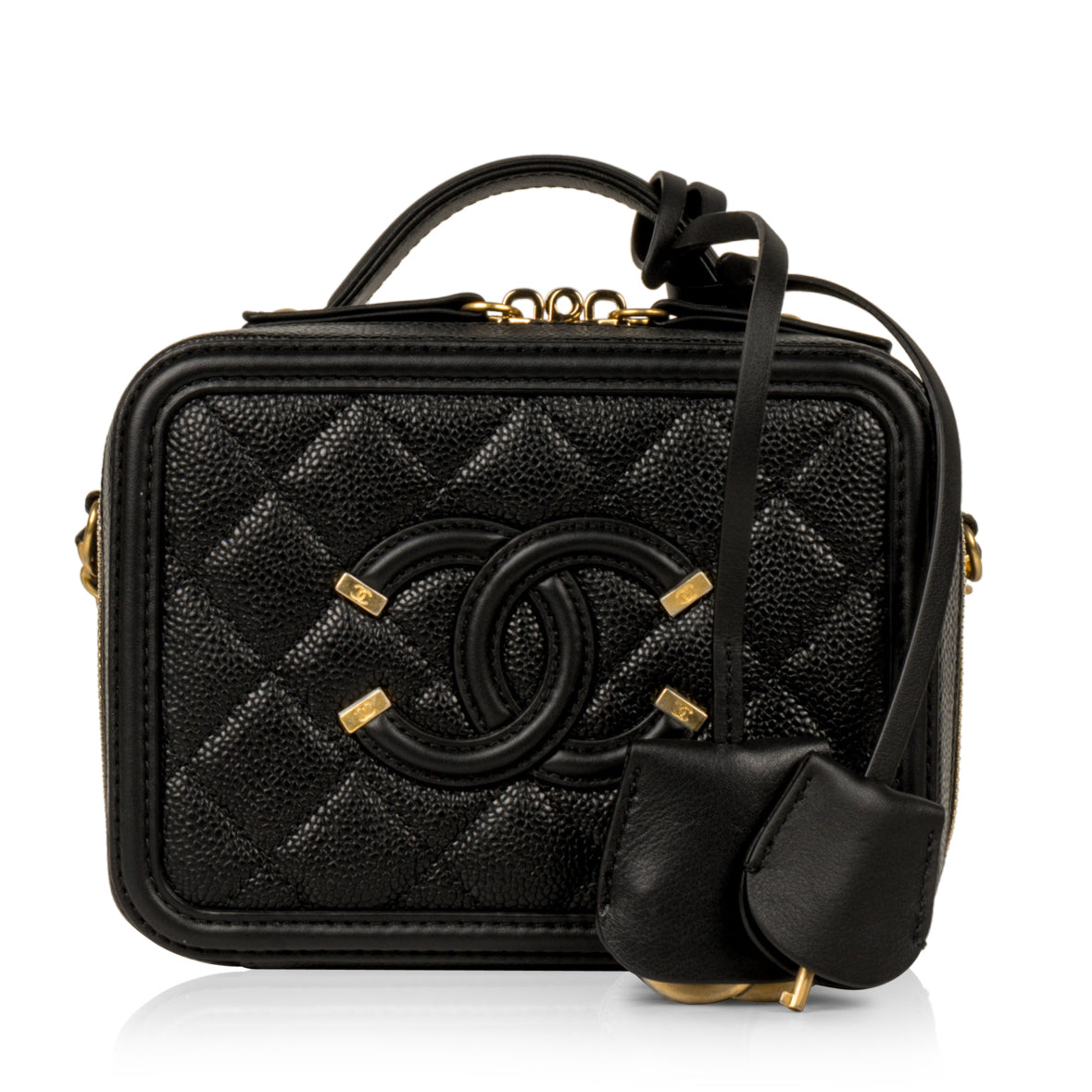 Chanel Vanity Caviar Black Clutch Style 7