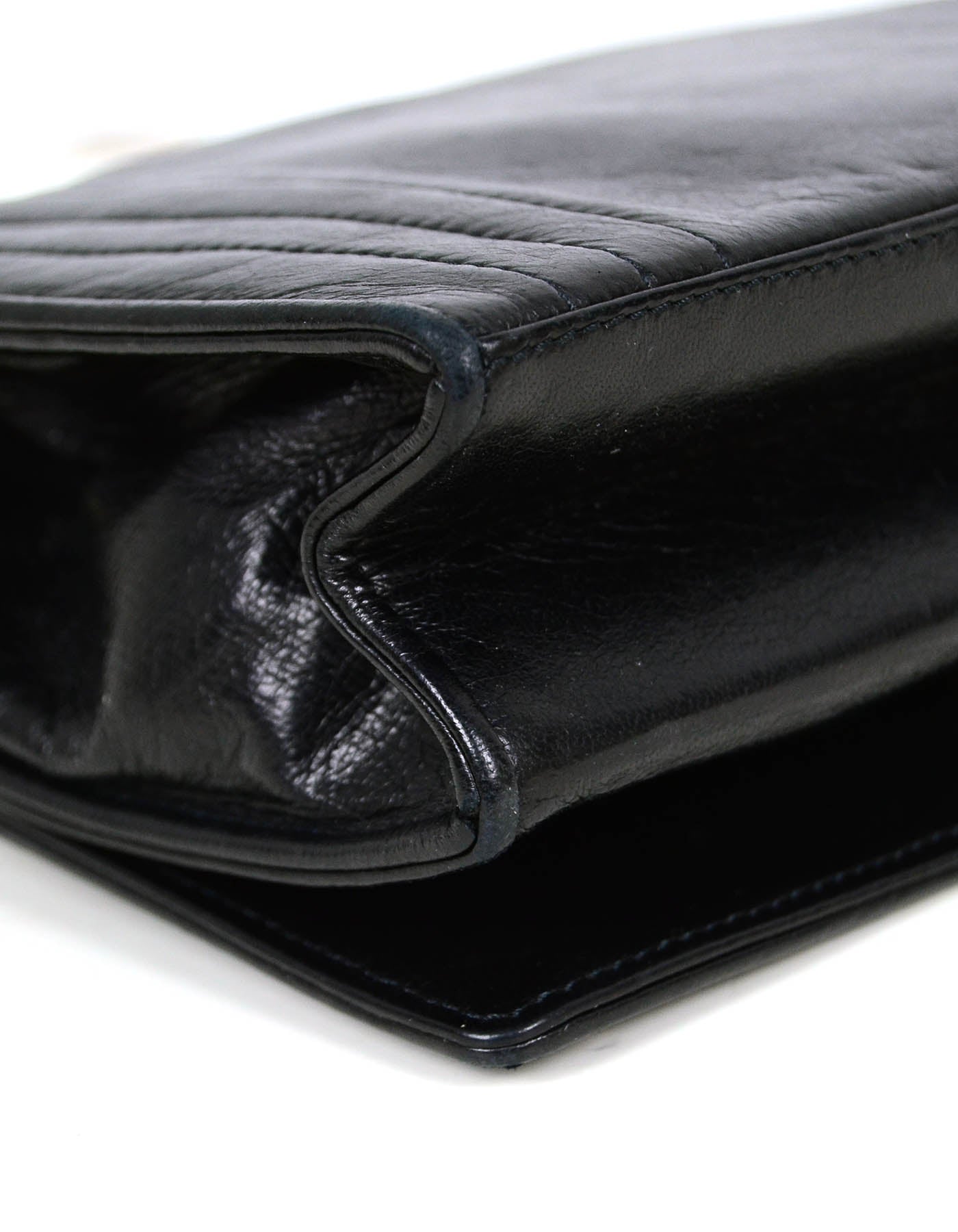 Chanel Black Lambskin Leather CC Stitched Handbag - Rovelle Bags