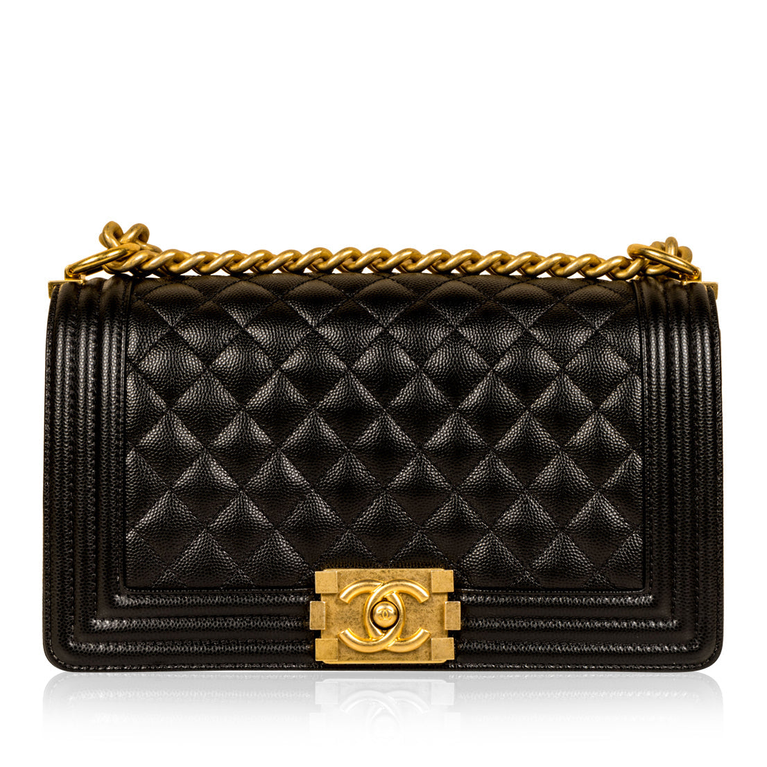 Chanel Boy Bag Caviar Black Shoulder Bag Style 6
