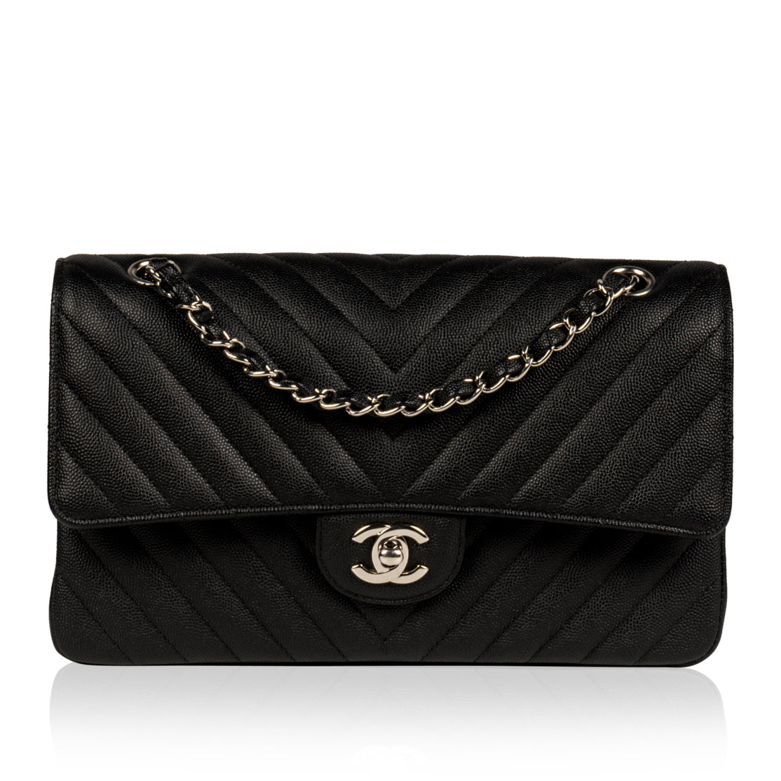 Chanel Classic Flap Caviar Black Shoulder Bag Style 96