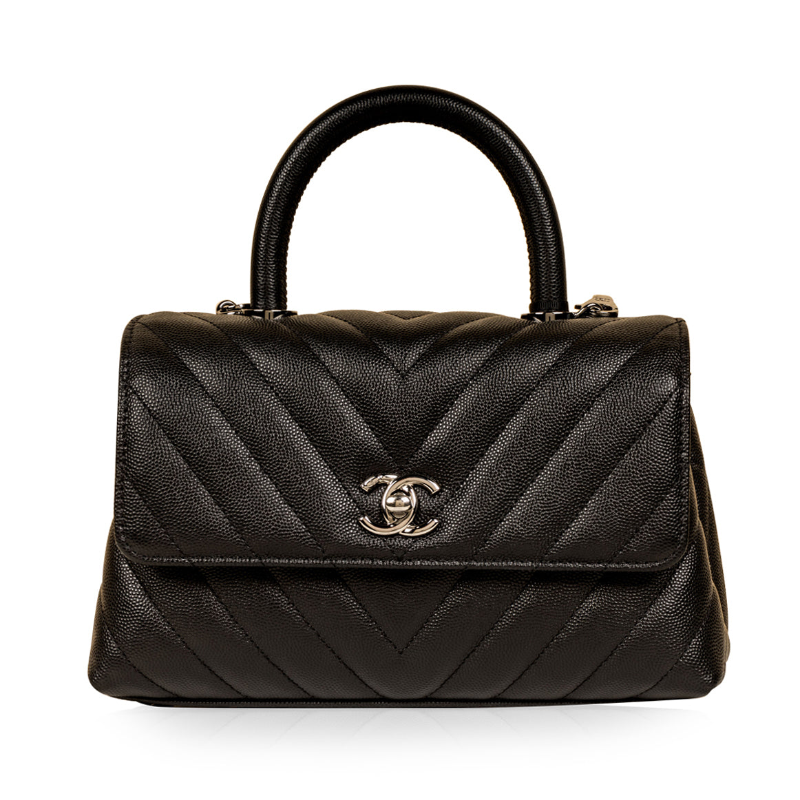 Chanel Coco Handle Caviar Black Shoulder Bag Style 6