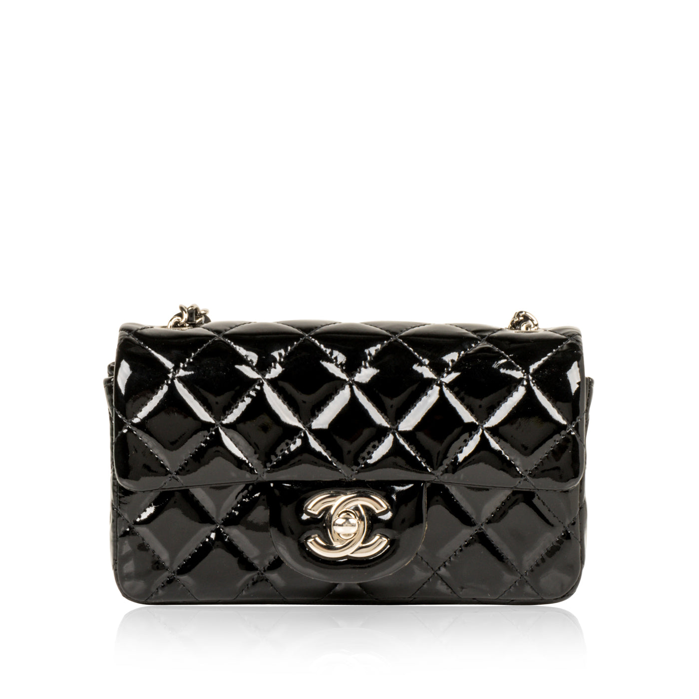 Chanel Classic Flap Patent Leather Black Shoulder Bag Style 14