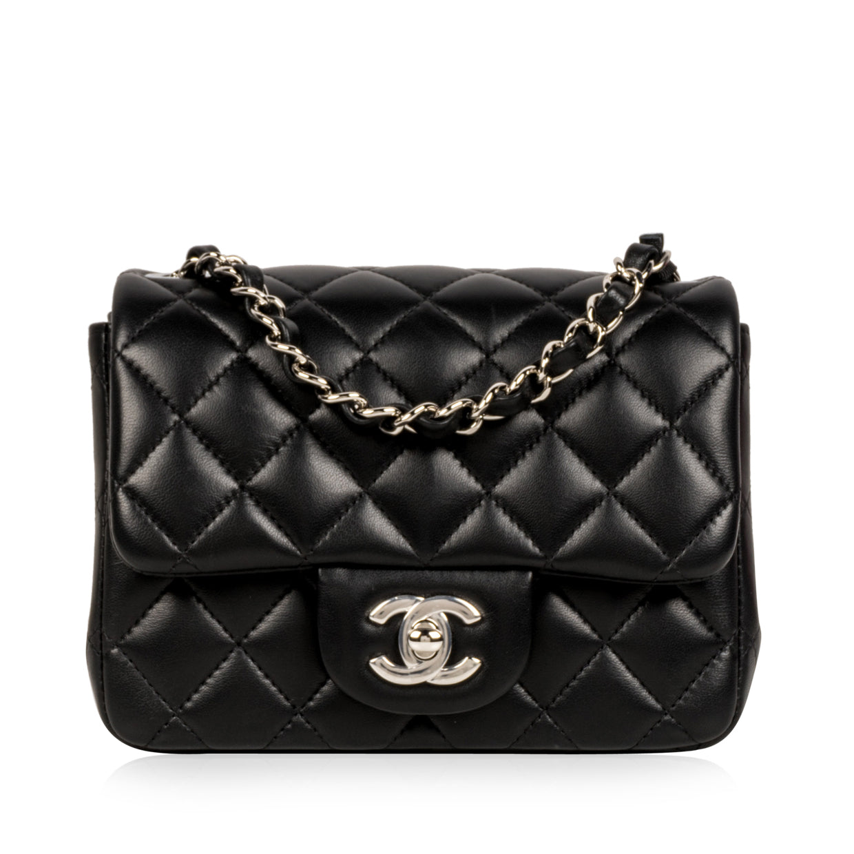 Chanel Classic Flap Lambskin Black Shoulder Bag Style 247
