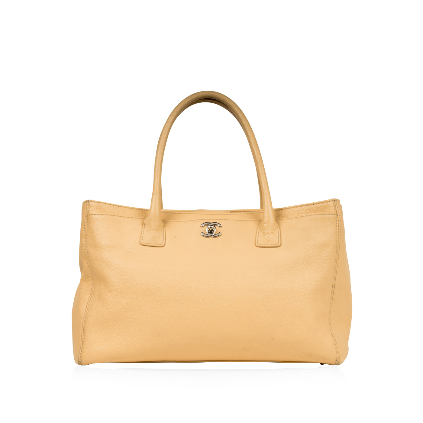 Chanel Timeless Leather Silver Tote Bag Leather