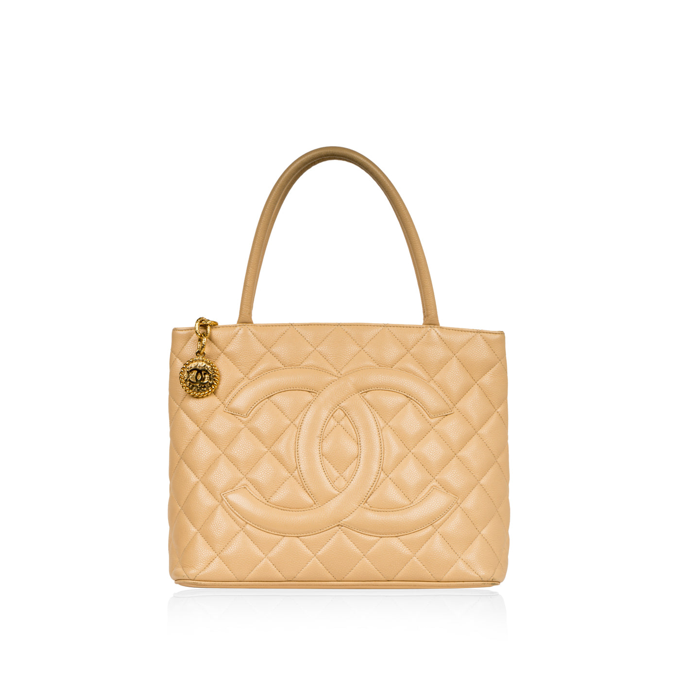 Chanel Medallion Caviar Gold Tote Bag