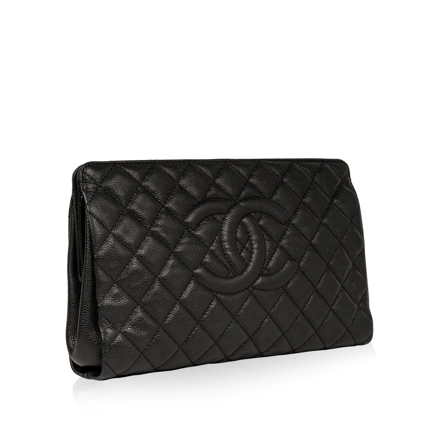 Chanel Timeless Caviar Black Clutch Caviar