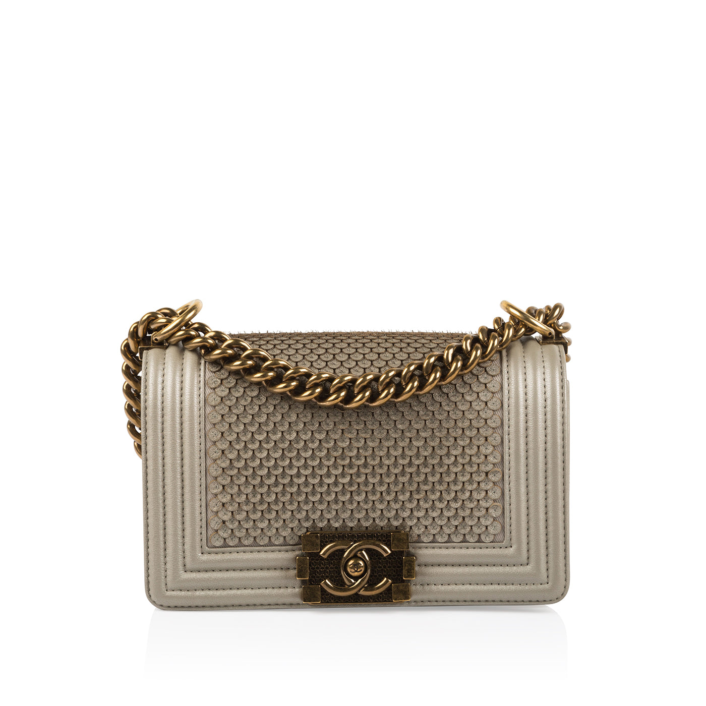 Chanel Boy Bag Lambskin Gold Shoulder Bag Style 18