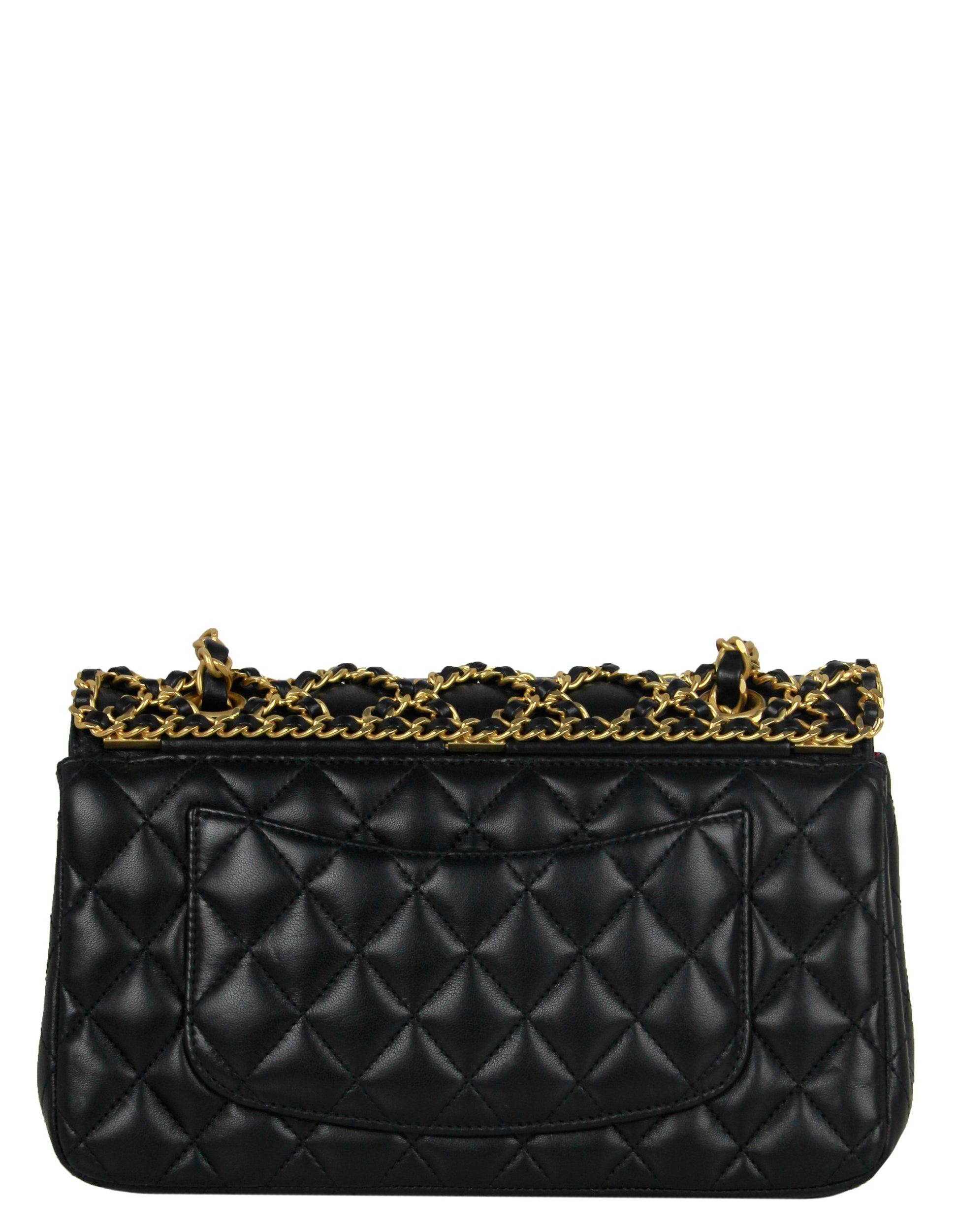 Chanel Black Lambskin Leather Classic Cage Flap Bag - Rovelle Bags