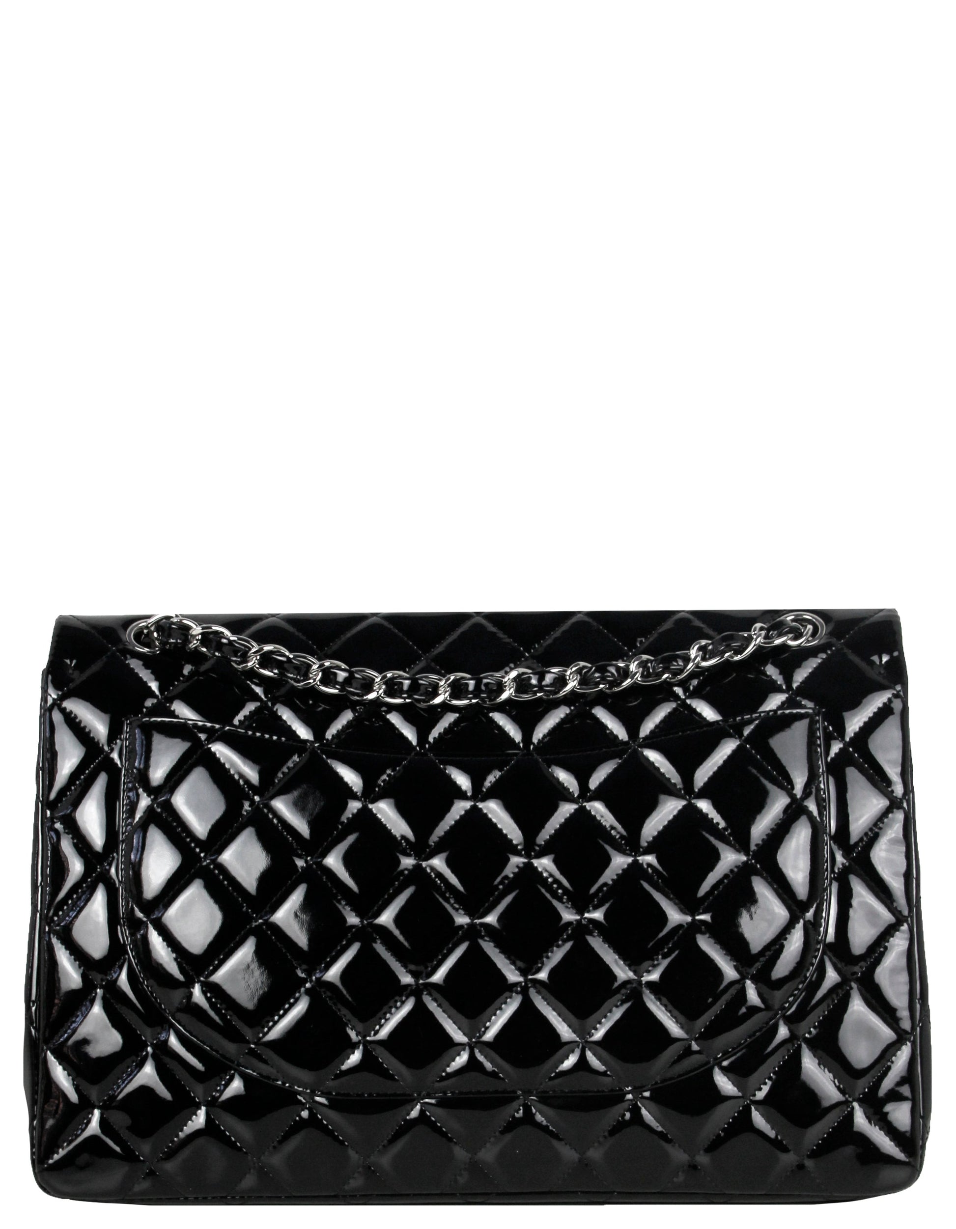 Chanel Black Patent Leather Single Flap Flap Bag - Rovelle Bags