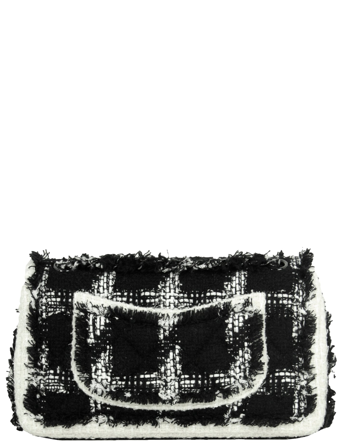 Chanel 2020 Black/White Tweed Medium Classic Flap Bag - Rovelle Bags