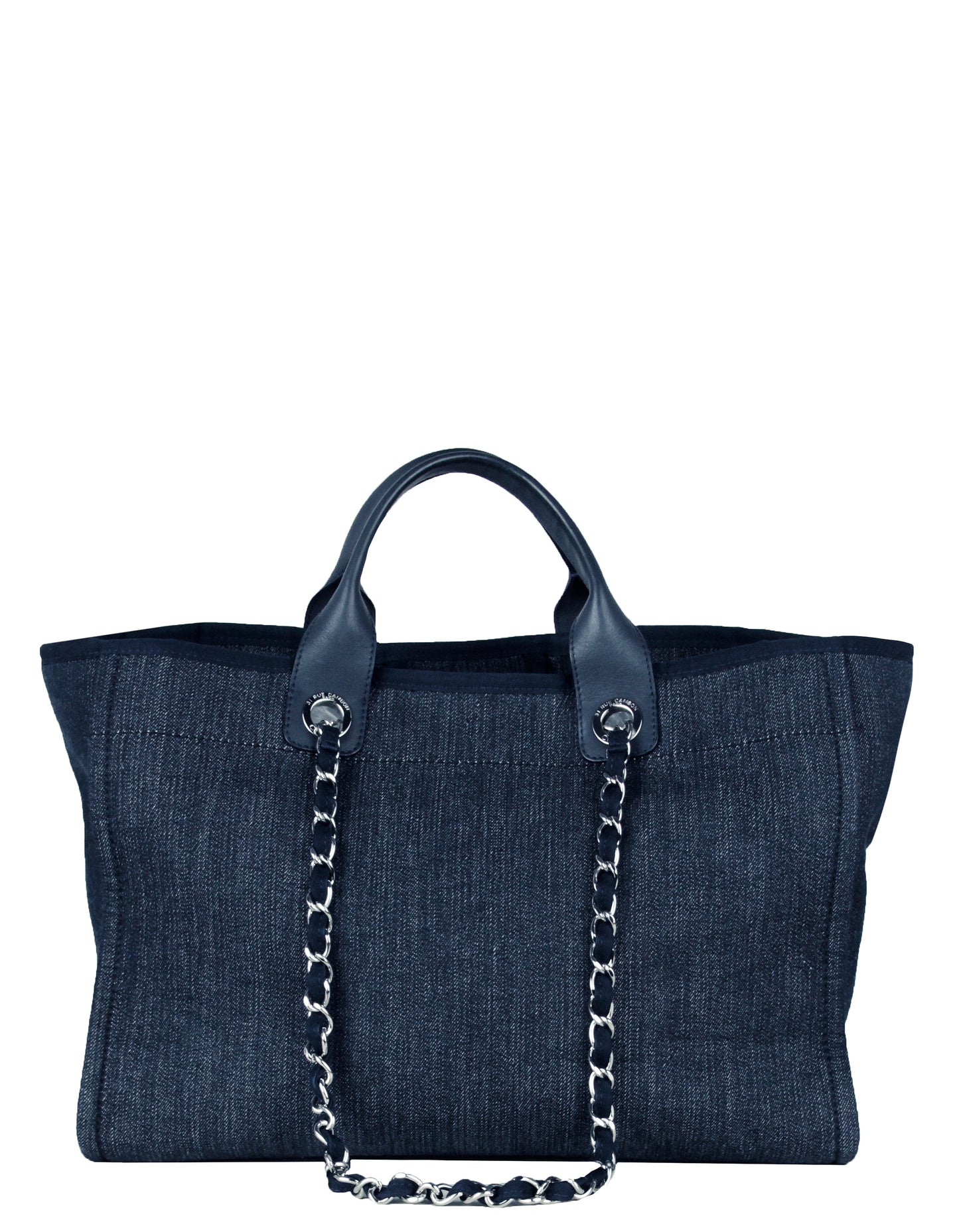 Chanel Dark Blue Medium Deauville Tote Tote Bag - Rovelle Bags