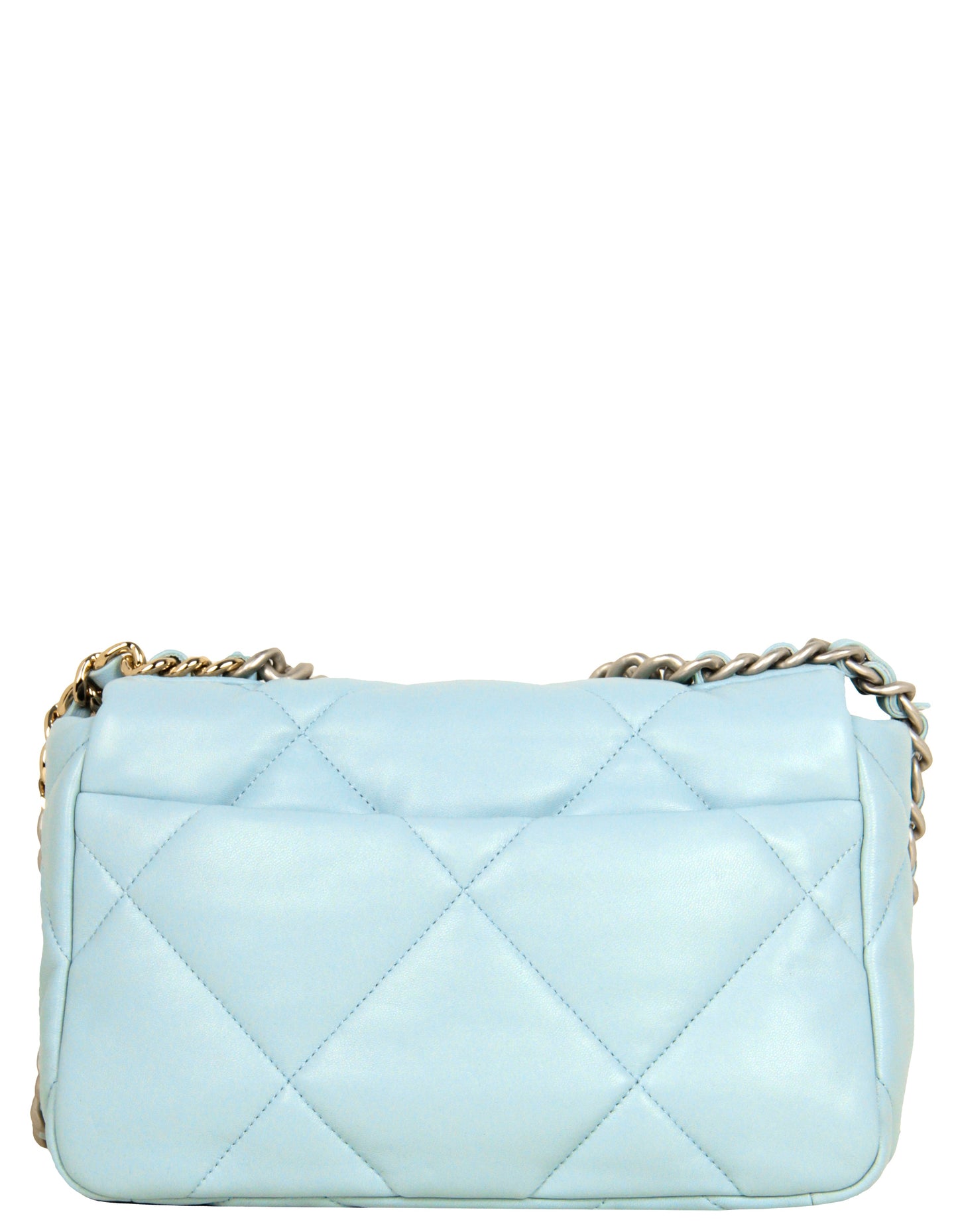 Chanel NWT 2022 Light Blue Lambskin Handbag - Rovelle Bags