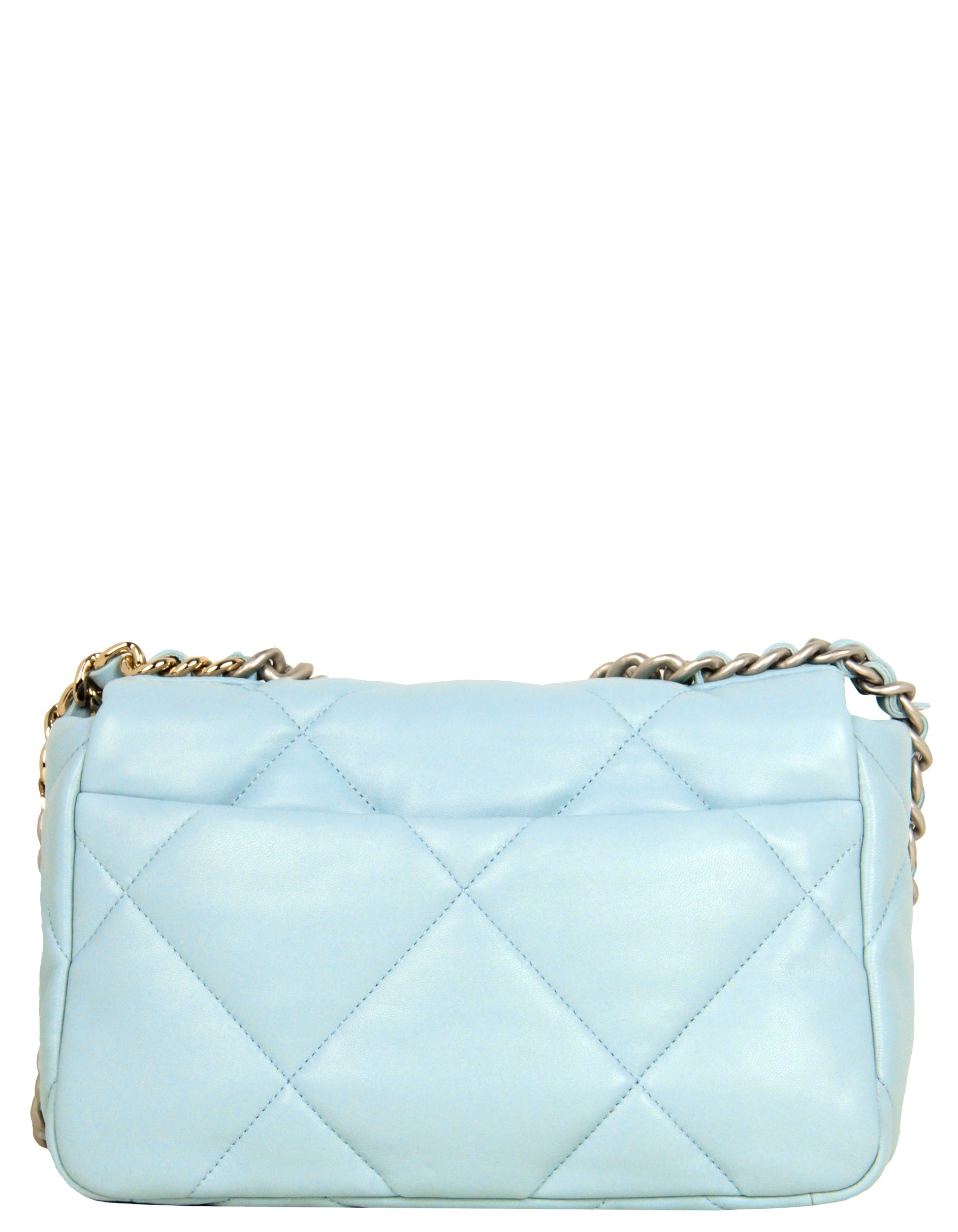 Chanel NWT 2022 Light Blue Lambskin Handbag - Rovelle Bags