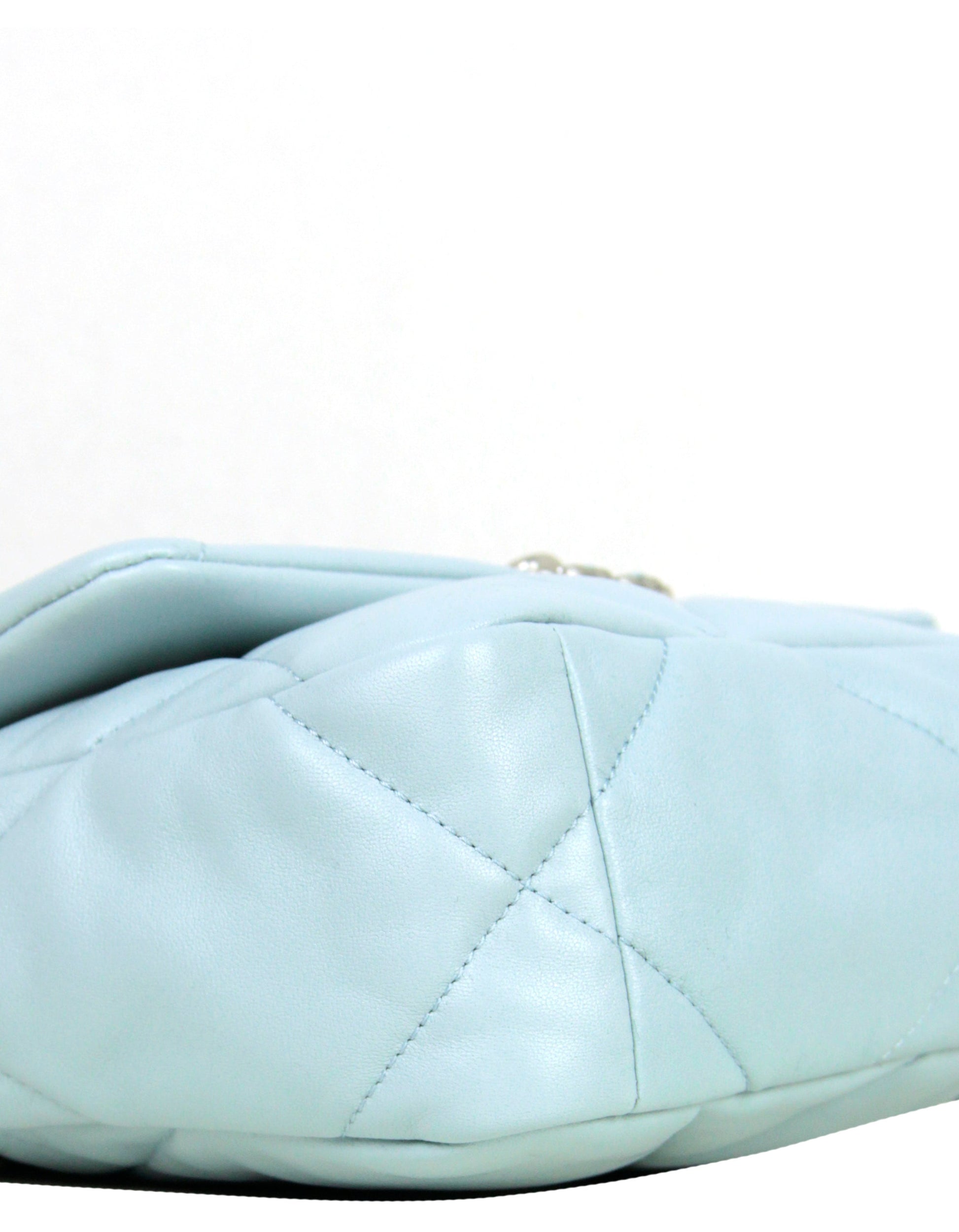 Chanel NWT 2022 Light Blue Lambskin Handbag - Rovelle Bags