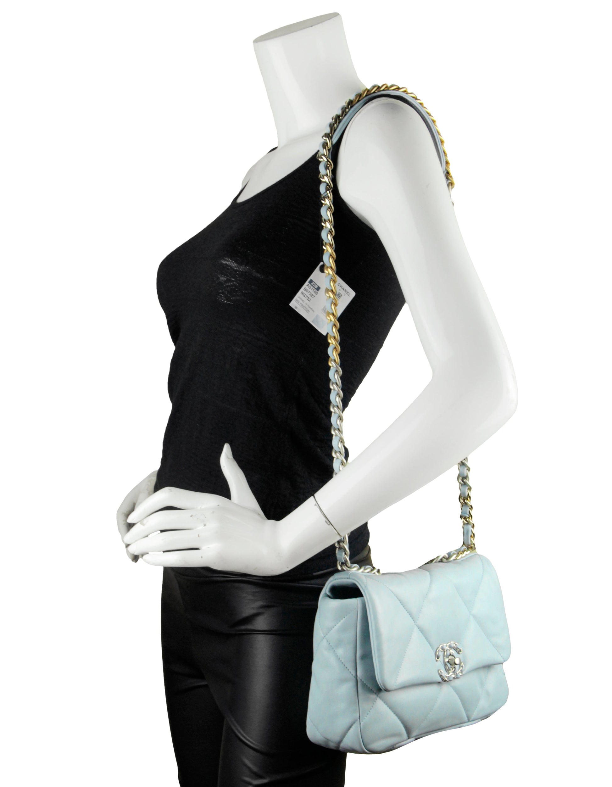 Chanel NWT 2022 Light Blue Lambskin Handbag - Rovelle Bags