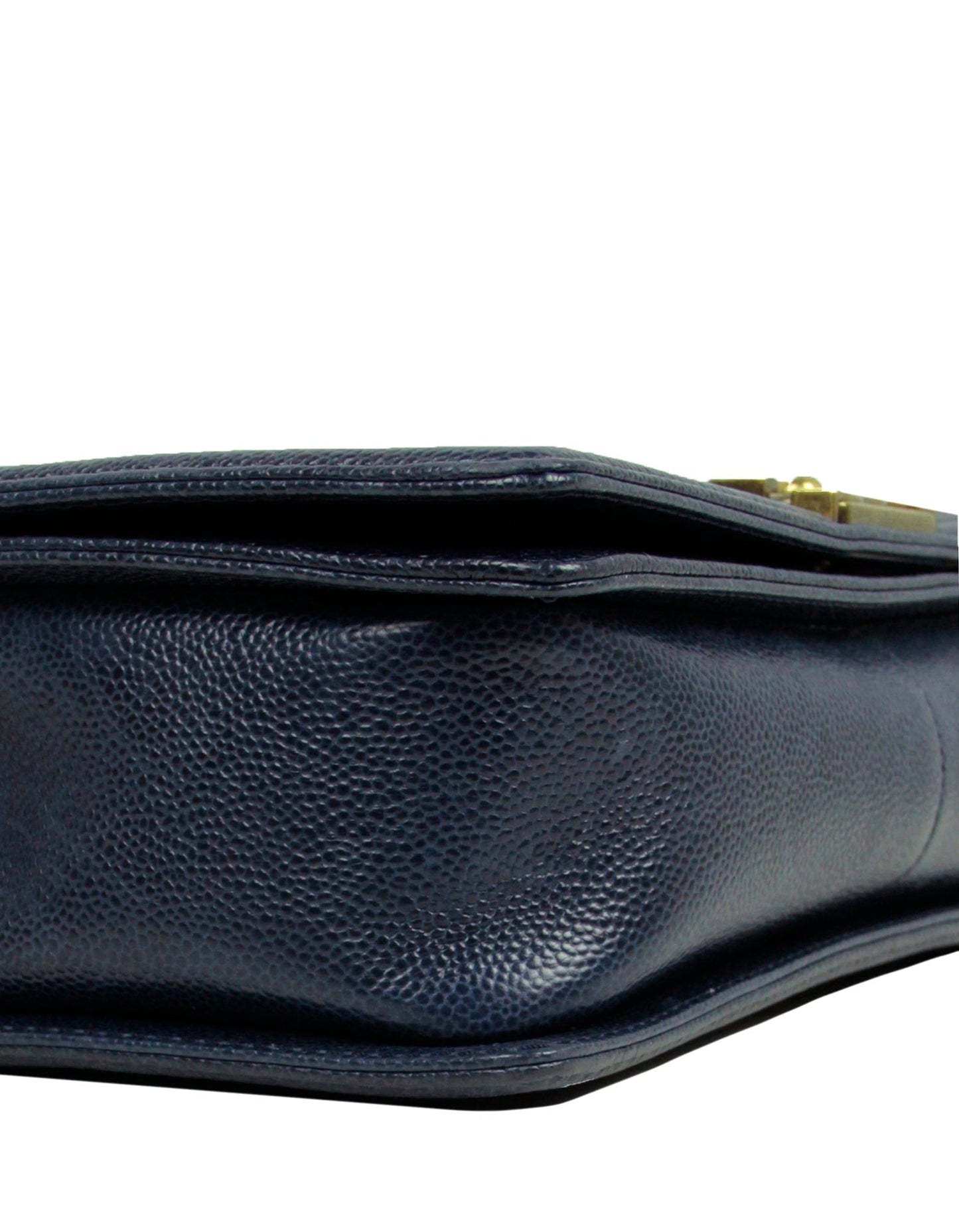 Chanel Navy Caviar Leather New Medium Flap Bag - Rovelle Bags