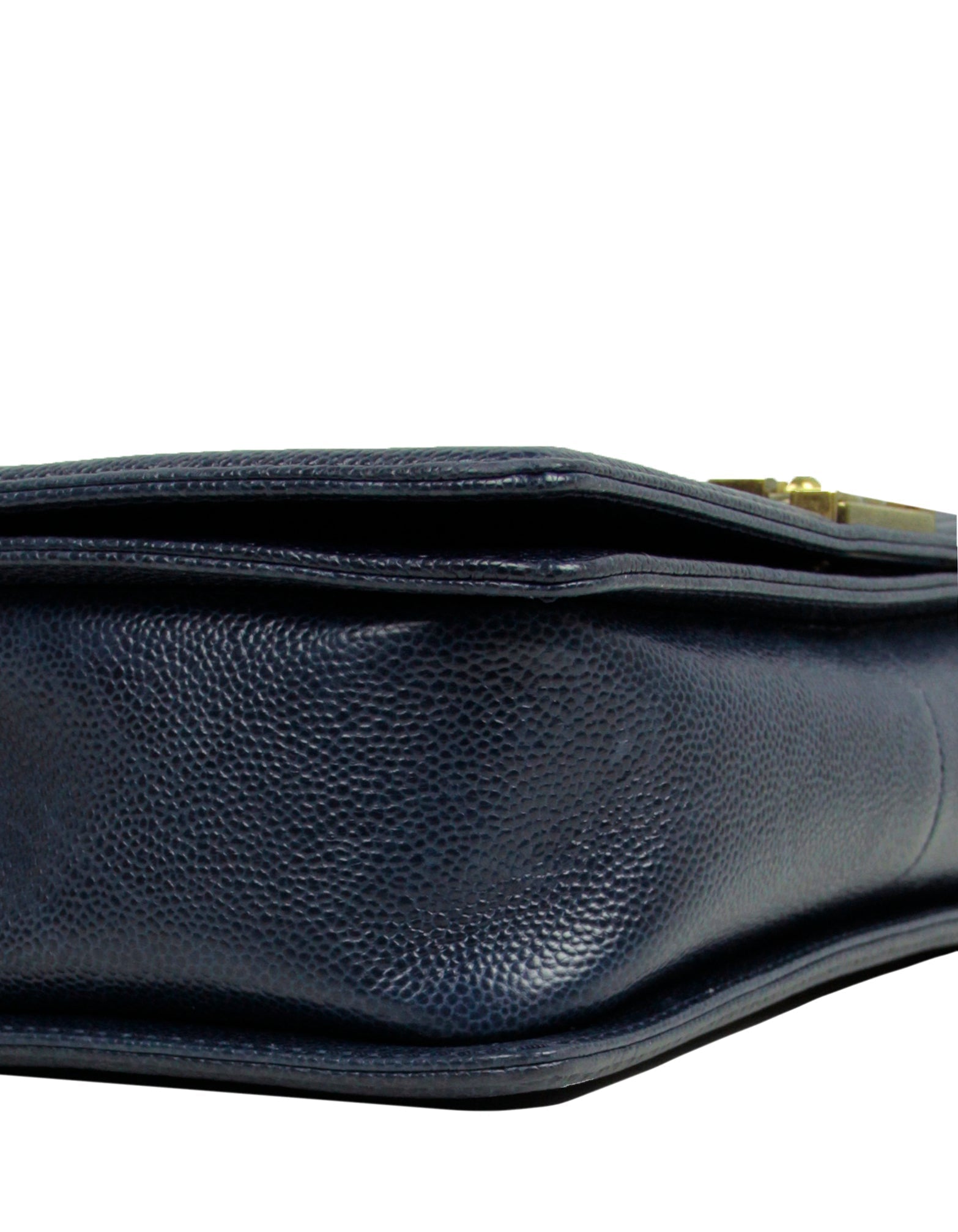 Chanel Navy Caviar Leather New Medium Flap Bag - Rovelle Bags