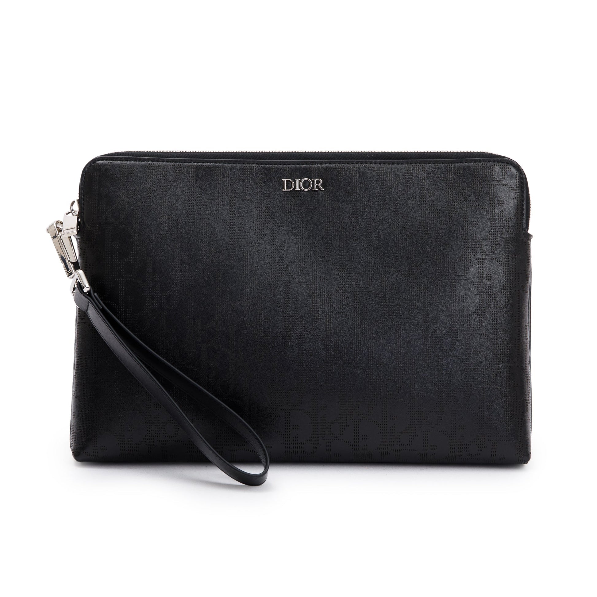 Christian Dior 2020 Black Oblique Galaxy Leather Pouch