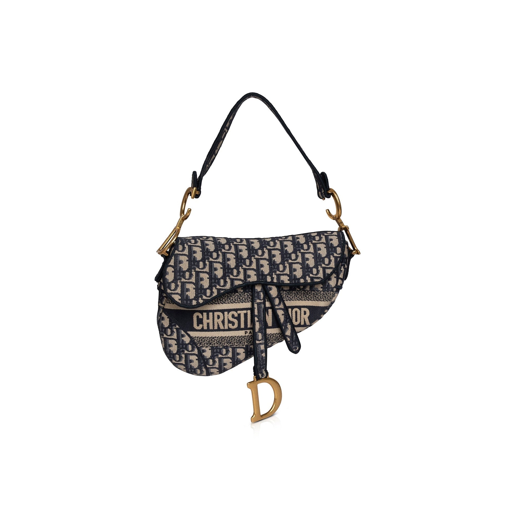 Christian Dior 2020 Embroidery Oblique Saddle Bag