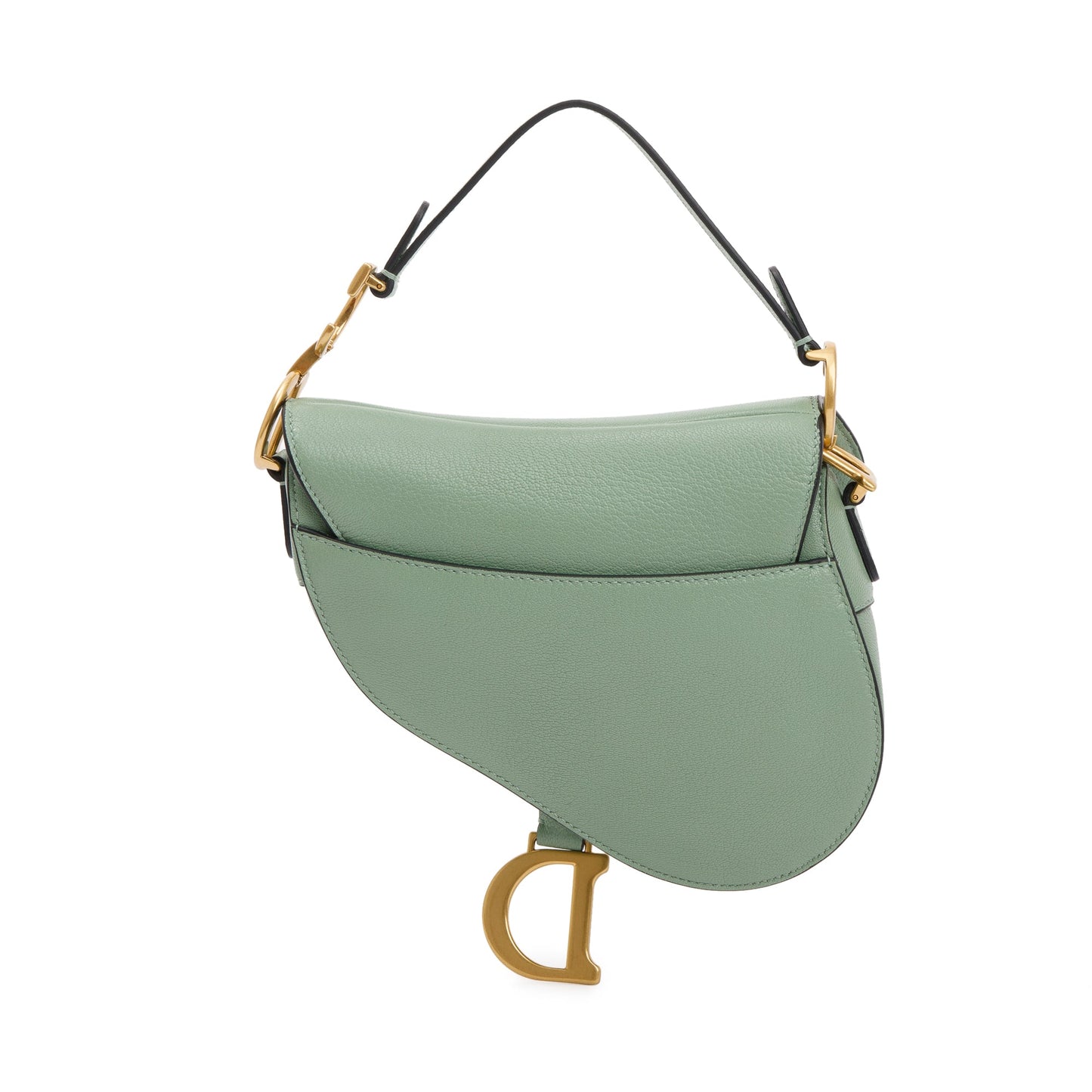 Christian Dior 2020 Green Calfskin Leather Mini Saddle Bag