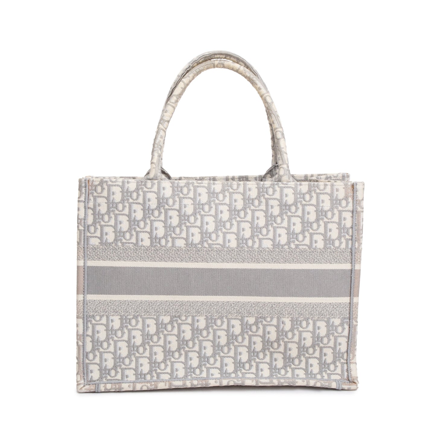 Christian Dior 2020 Grey Oblique Embossed Leather Medium Book Tote