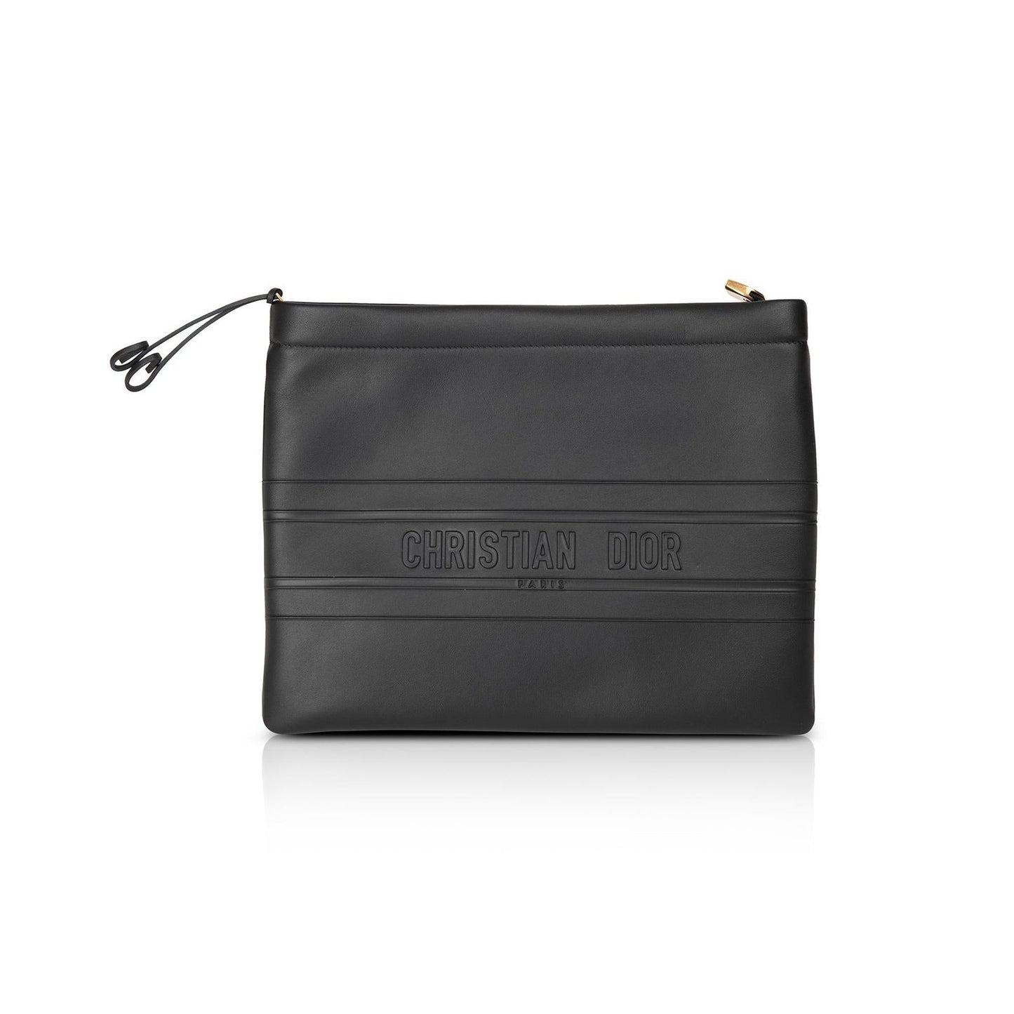 Christian Dior 2020 Leather Logo Zip Clutch