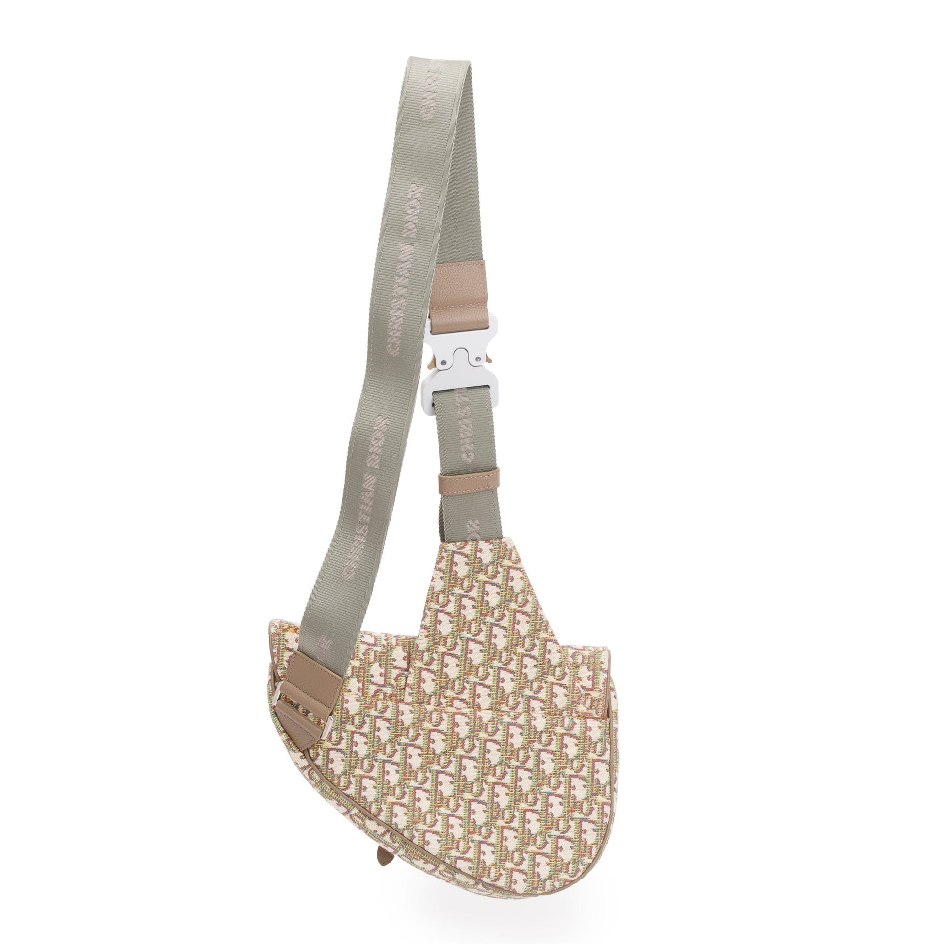 Christian Dior 2020 Multicolour Oblique Jacquard Saddle Bag