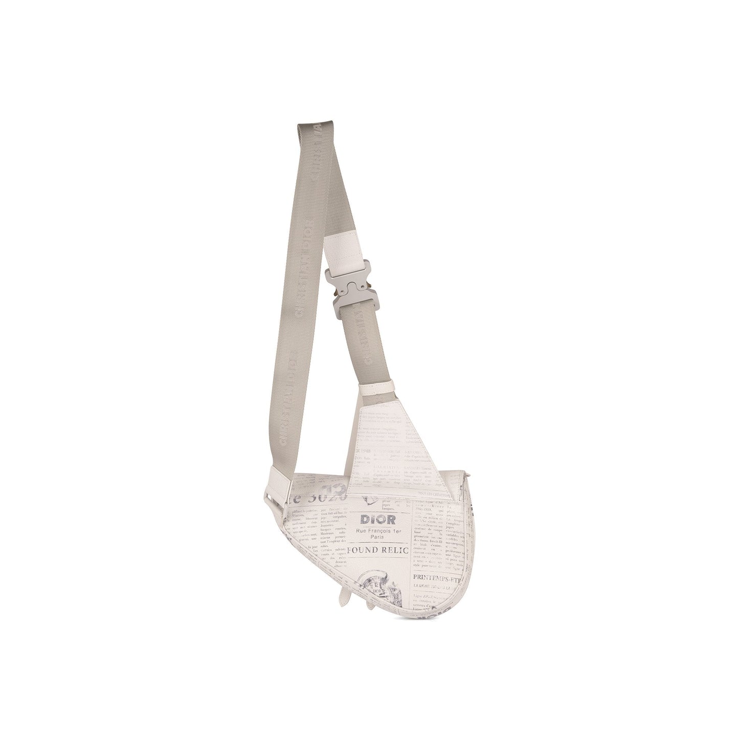 Christian Dior 2020 Newspaper Print Saddle Bag