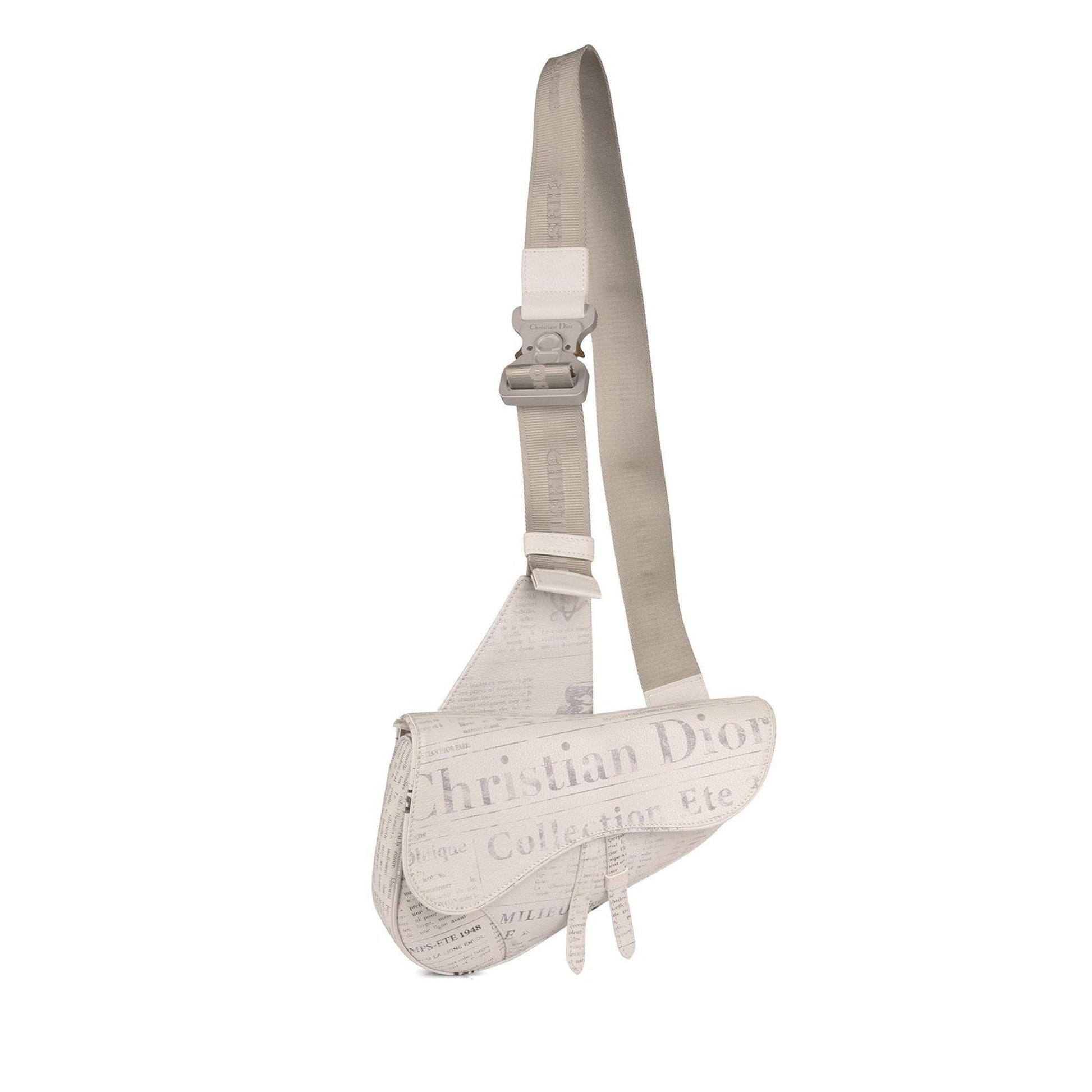Christian Dior 2020 Newspaper Print Saddle Bag