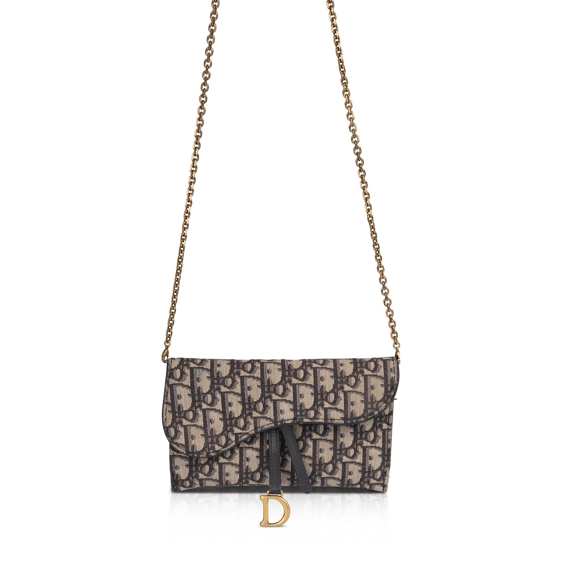 Christian Dior 2020 Oblique Saddle Wallet on Chain