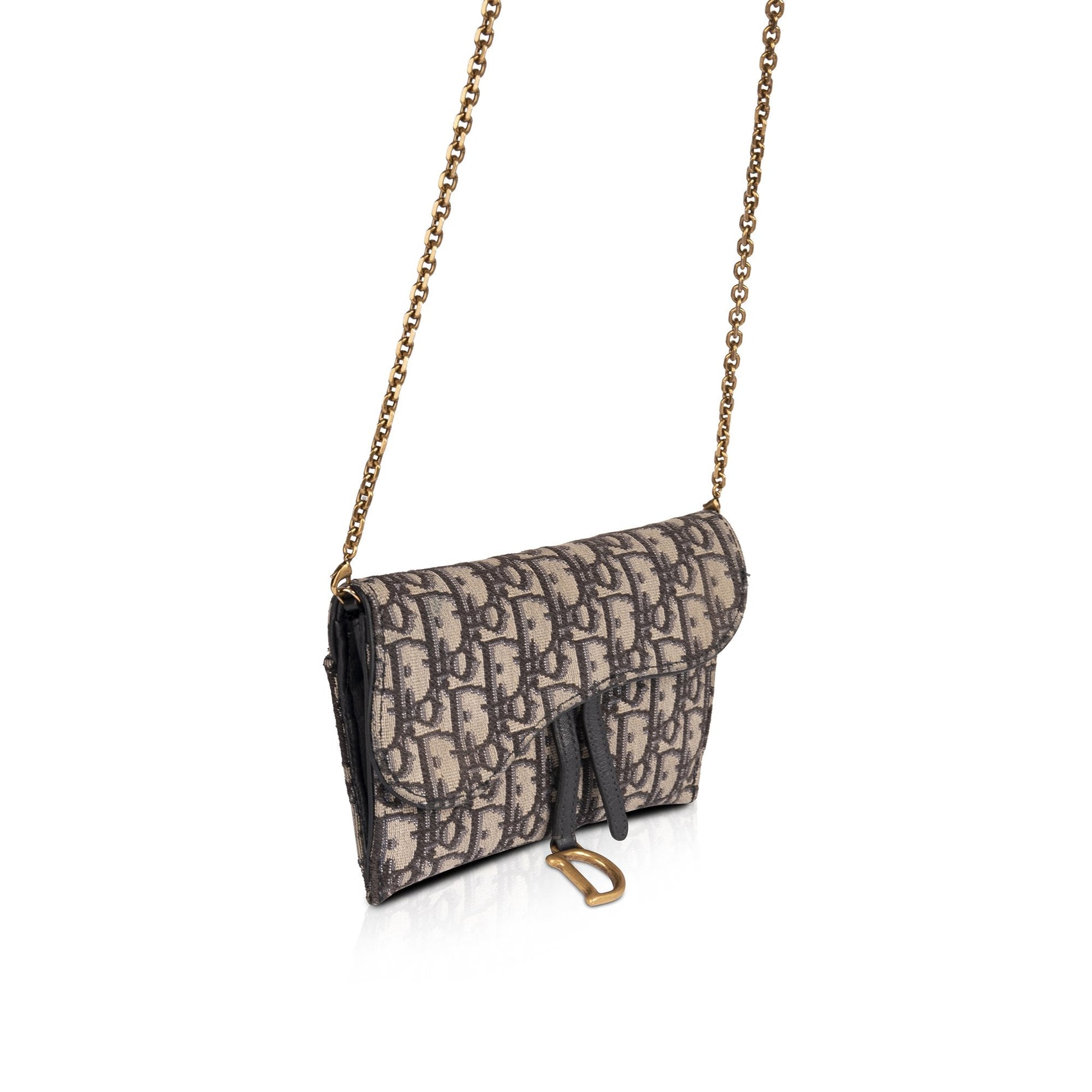 Christian Dior 2020 Oblique Saddle Wallet on Chain