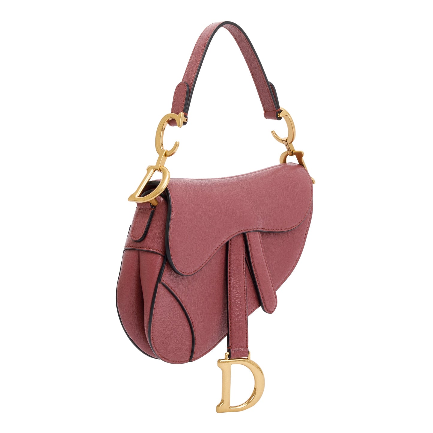 Christian Dior 2020 Pink Calfskin Leather Mini Saddle Bag