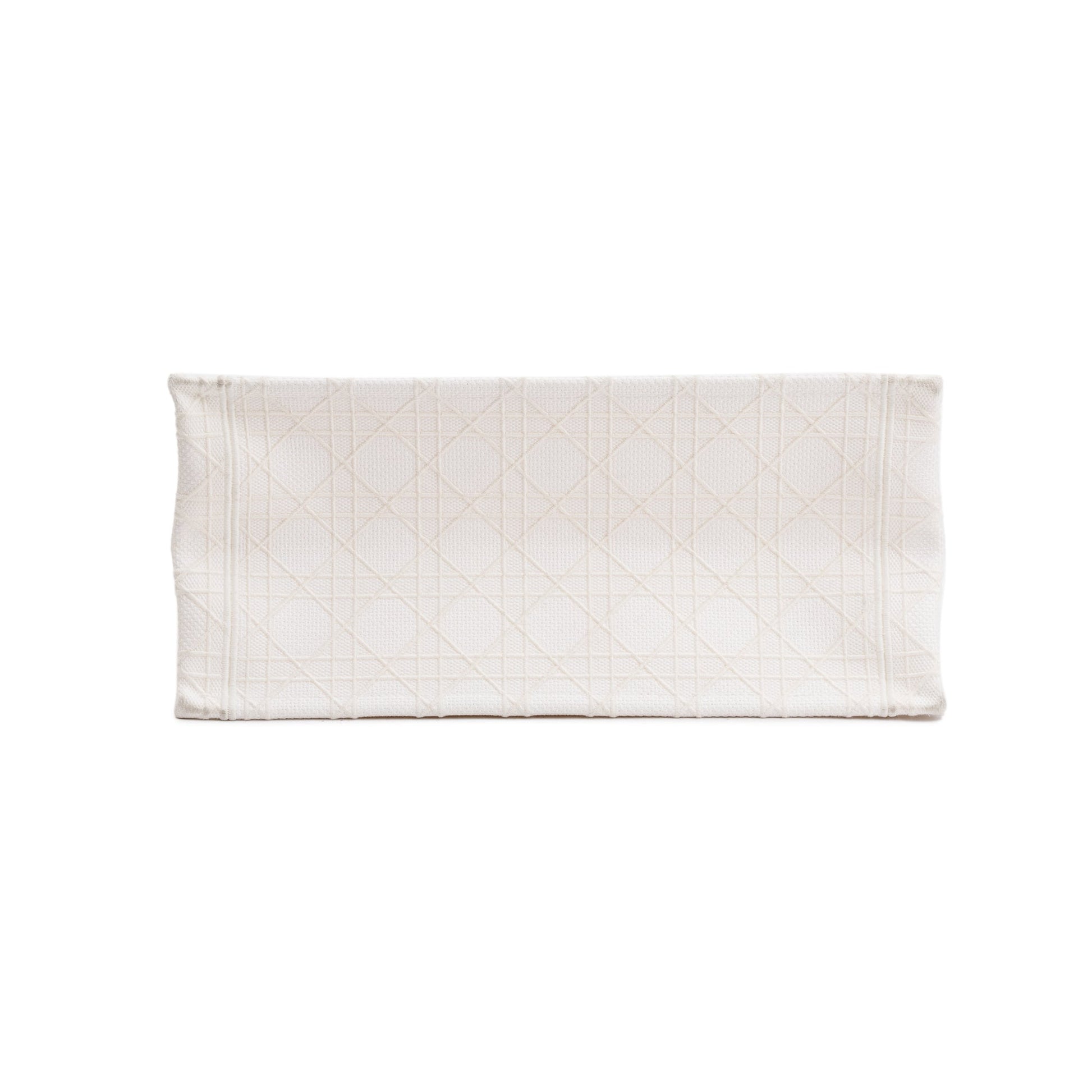 Christian Dior 2020 White Cannage Embroidery Medium Book Tote