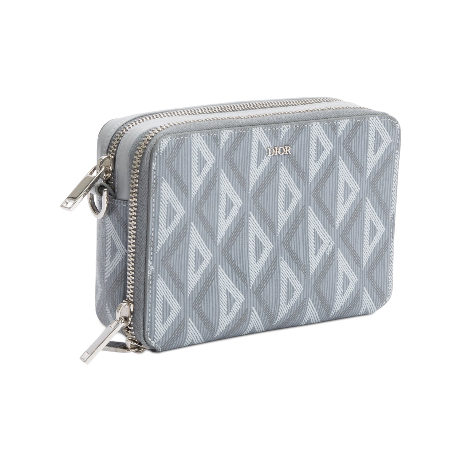 Christian Dior 2022 Grey CD Diamond Coated Canvas Crossbody Pouch
