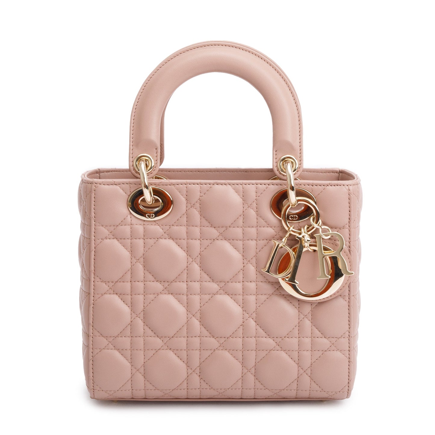 Christian Dior Beige Cannage Lambskin Leather Small Lady Dior My Abcdior Bag