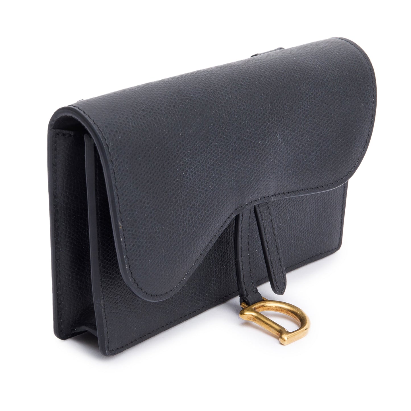 Christian Dior Black Leather Saddle Belt Pouch