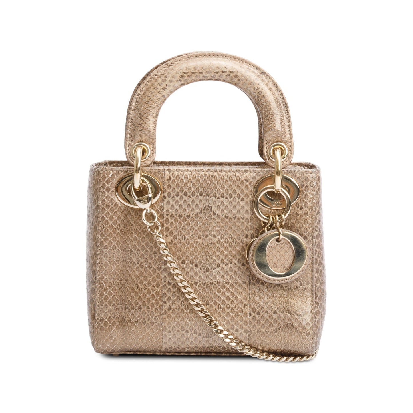 Christian Dior Brown Python Mini Lady Dior Bag