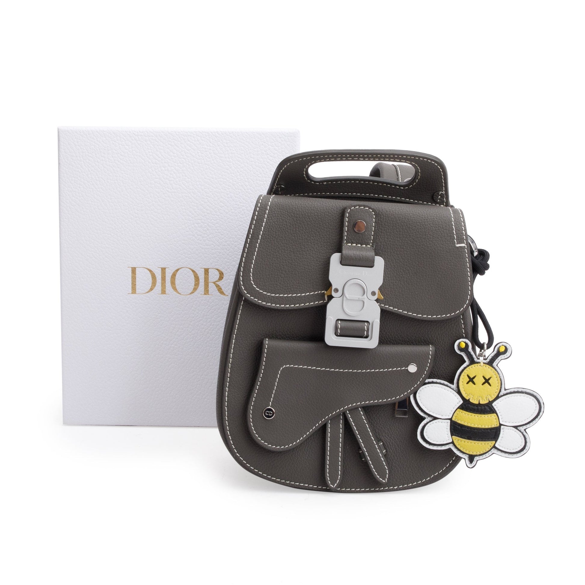Christian Dior Grey Leather Mini Gallop Backpack